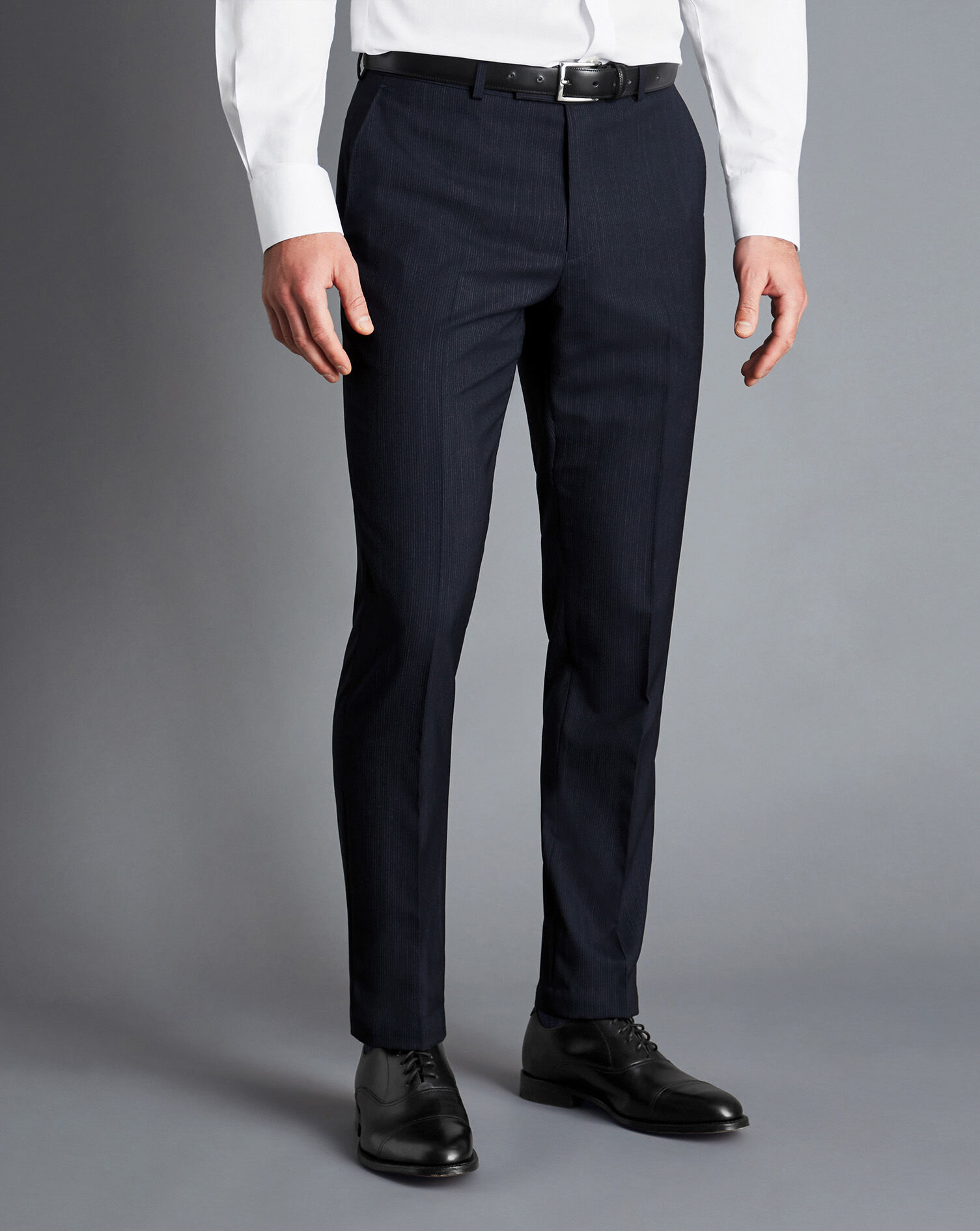 Melange Pinstripe Suit Pants - Dark Navy