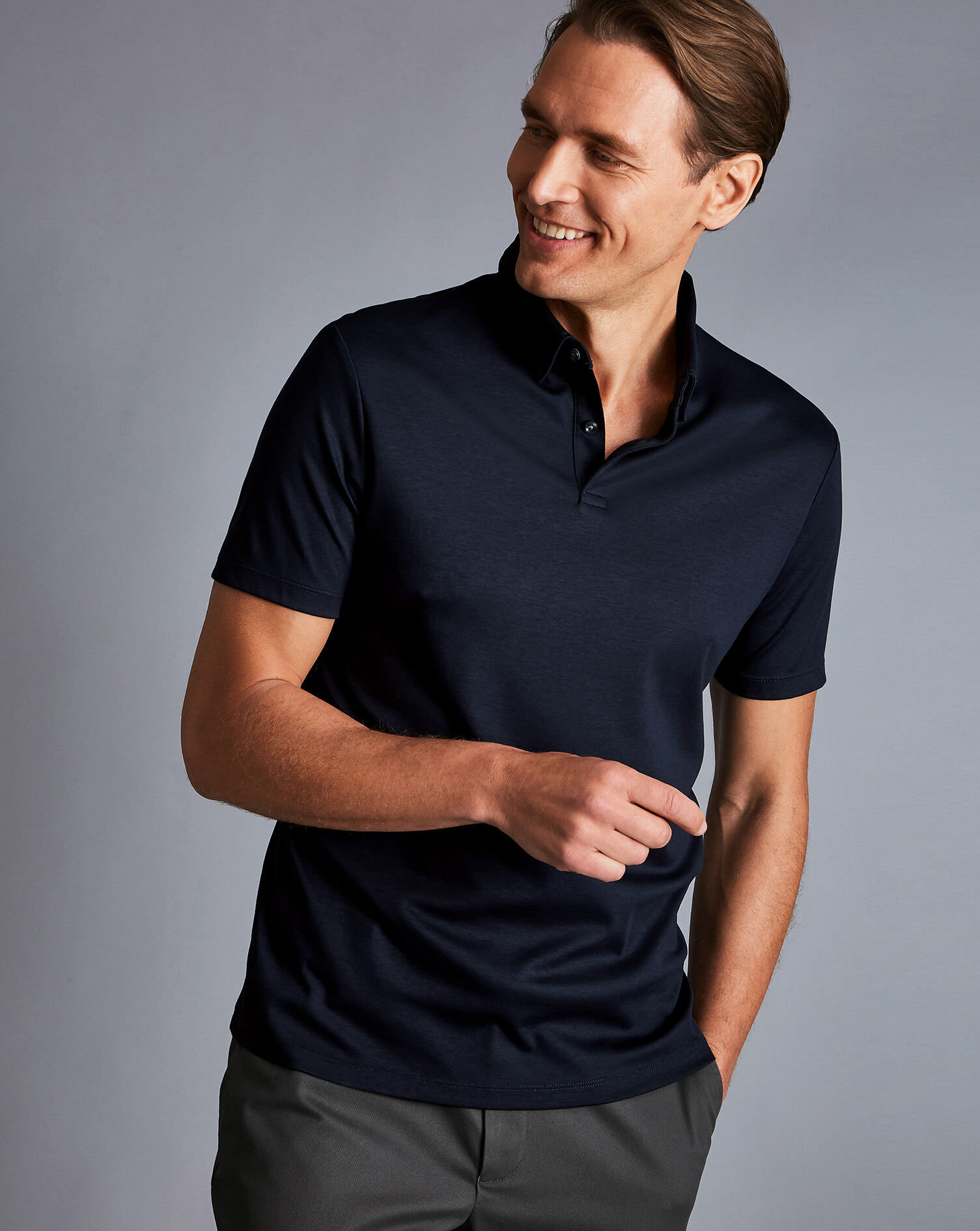 Smart Jersey Polo - Navy