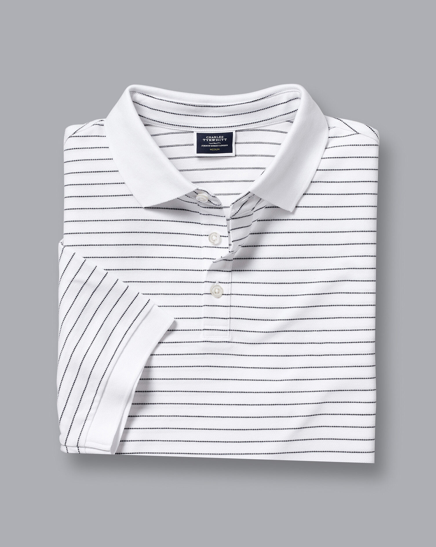 Tyrwhitt Pique Polo - White & Navy