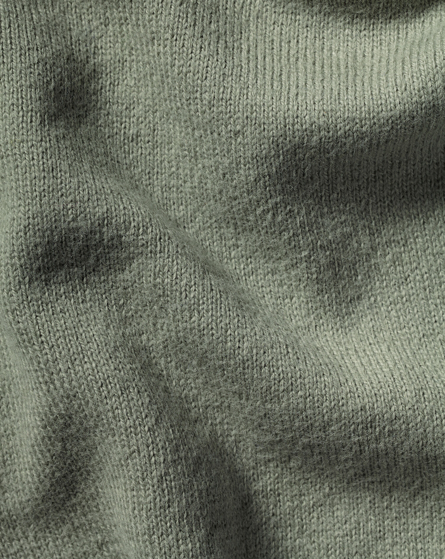 Combed Cotton Zip Neck Sweater - Sage Green