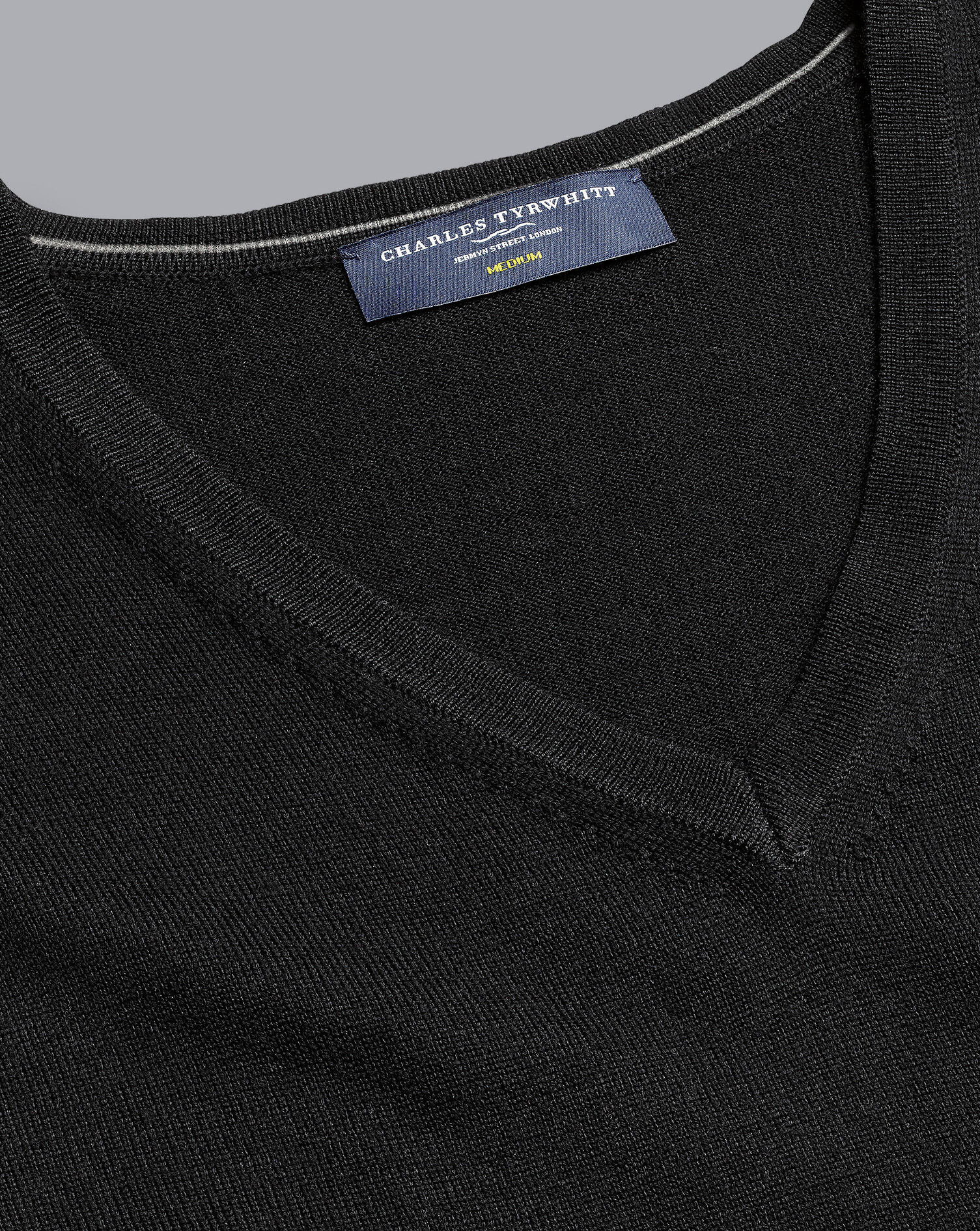 Merino V-Neck Sweater - Black