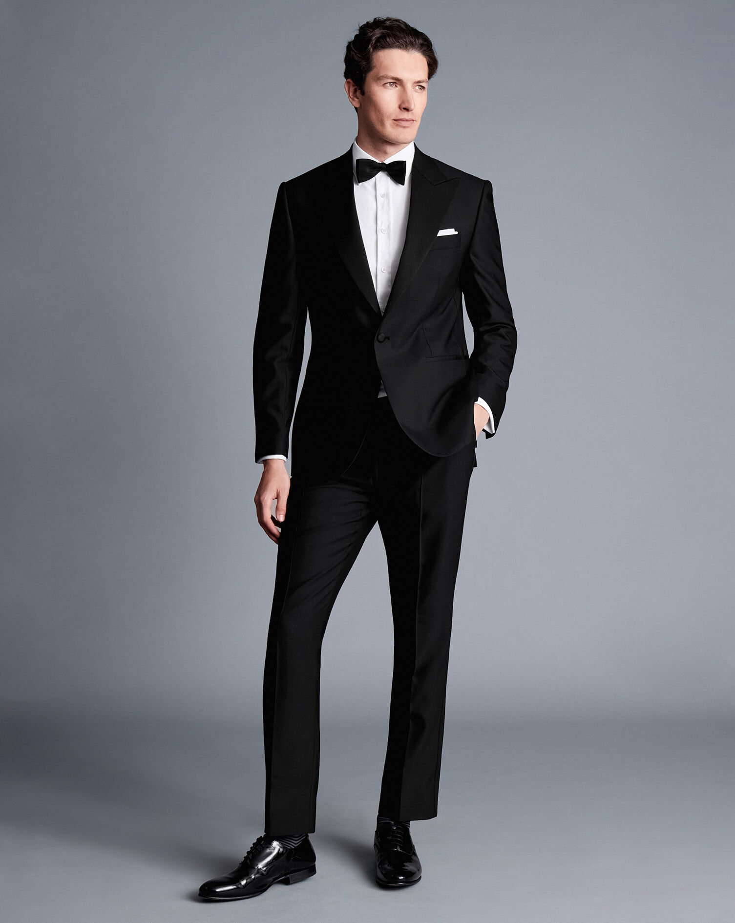 Peak Lapel Tuxedo Jacket - Black