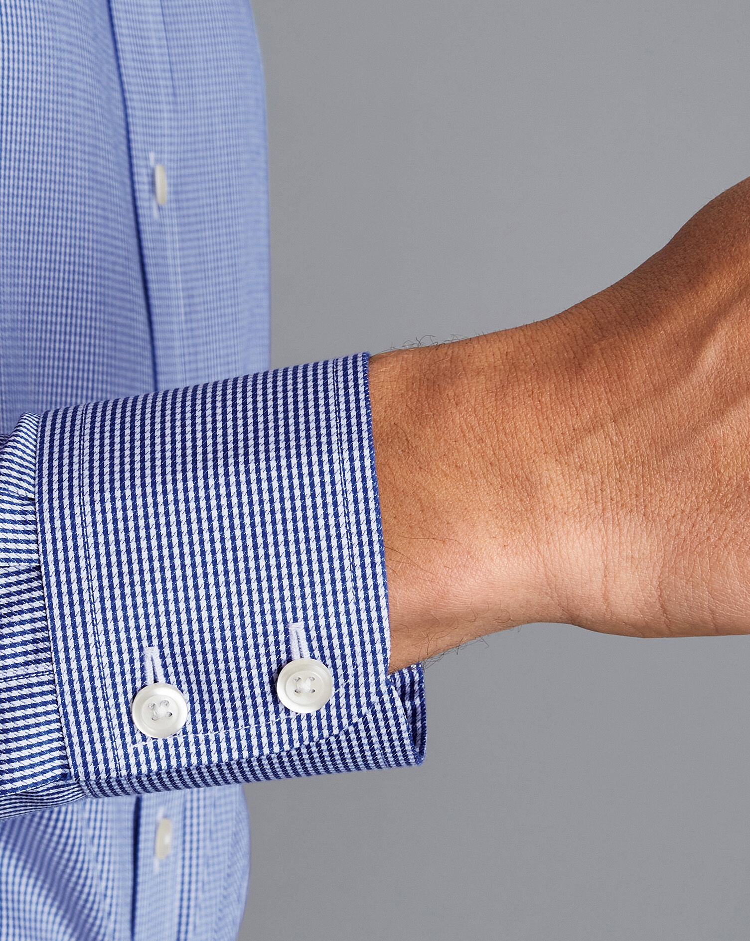 Non-Iron Puppytooth Shirt - Royal Blue