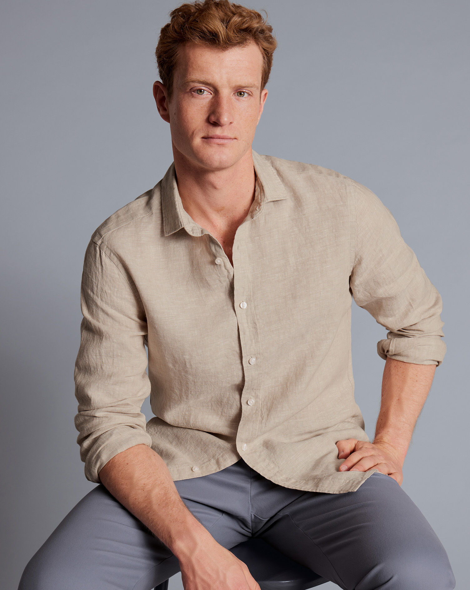 Pure Linen Shirt - Oatmeal