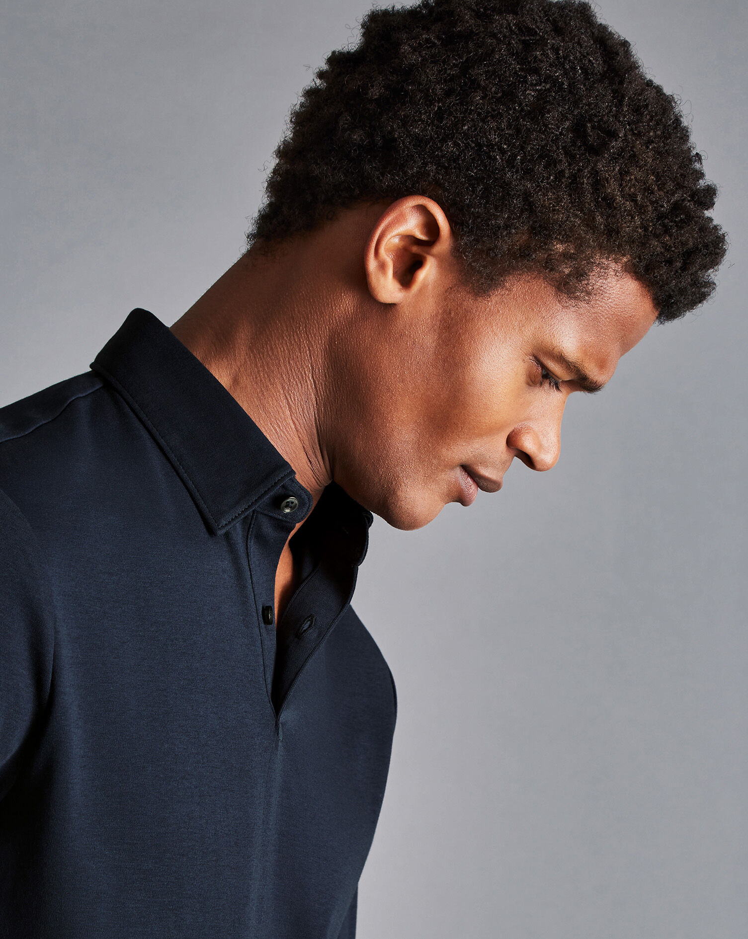 Combed Cotton Polo - Dark Navy