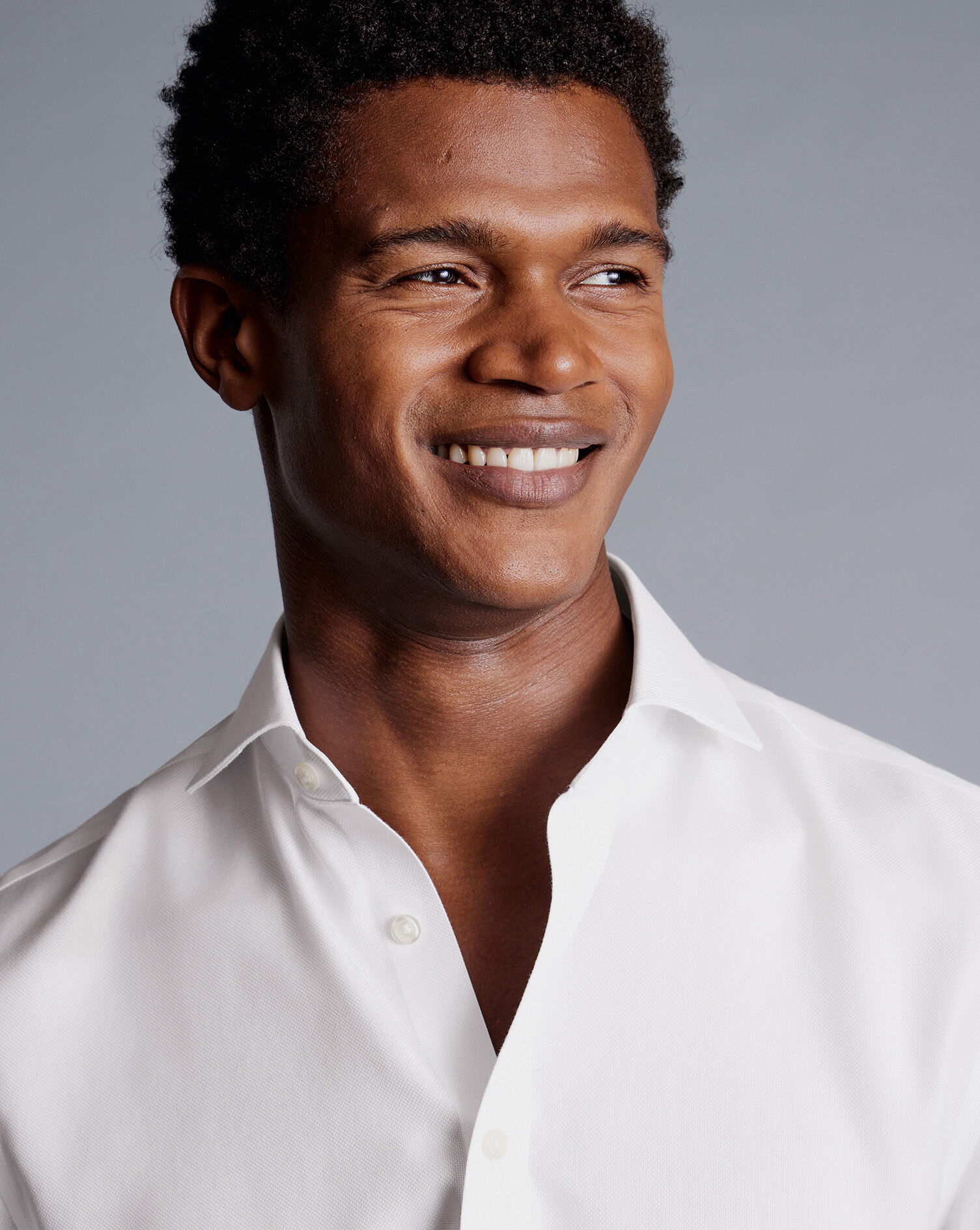 Spread Collar Non-Iron Royal Oxford Shirt - White