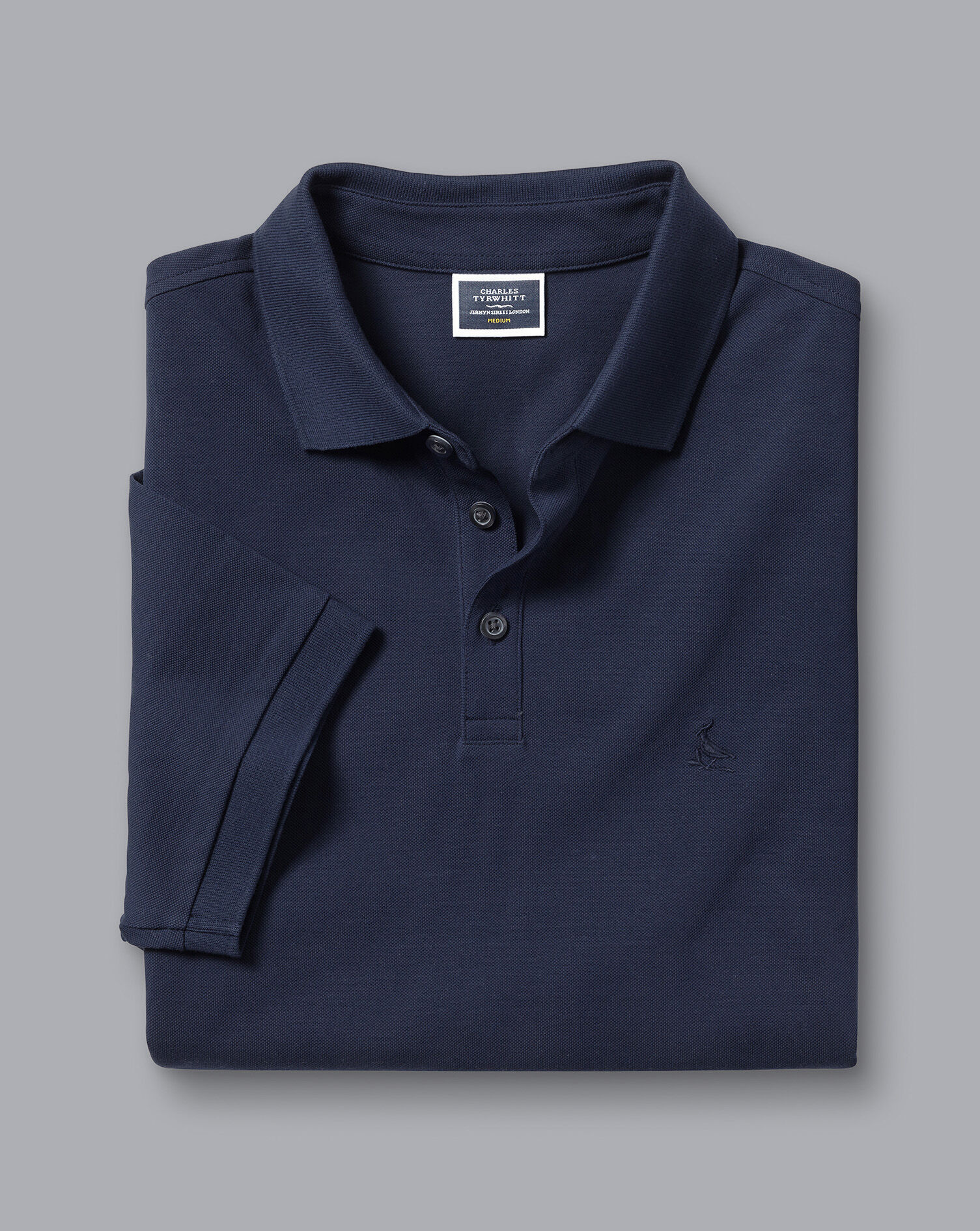 Tyrwhitt Pique Polo - Denim Blue