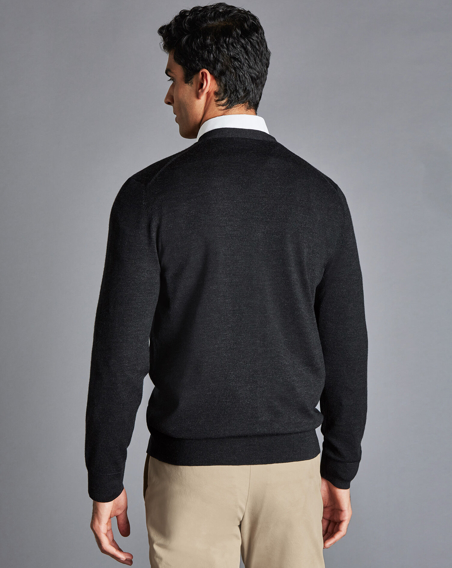 Merino Cardigan - Charcoal Grey