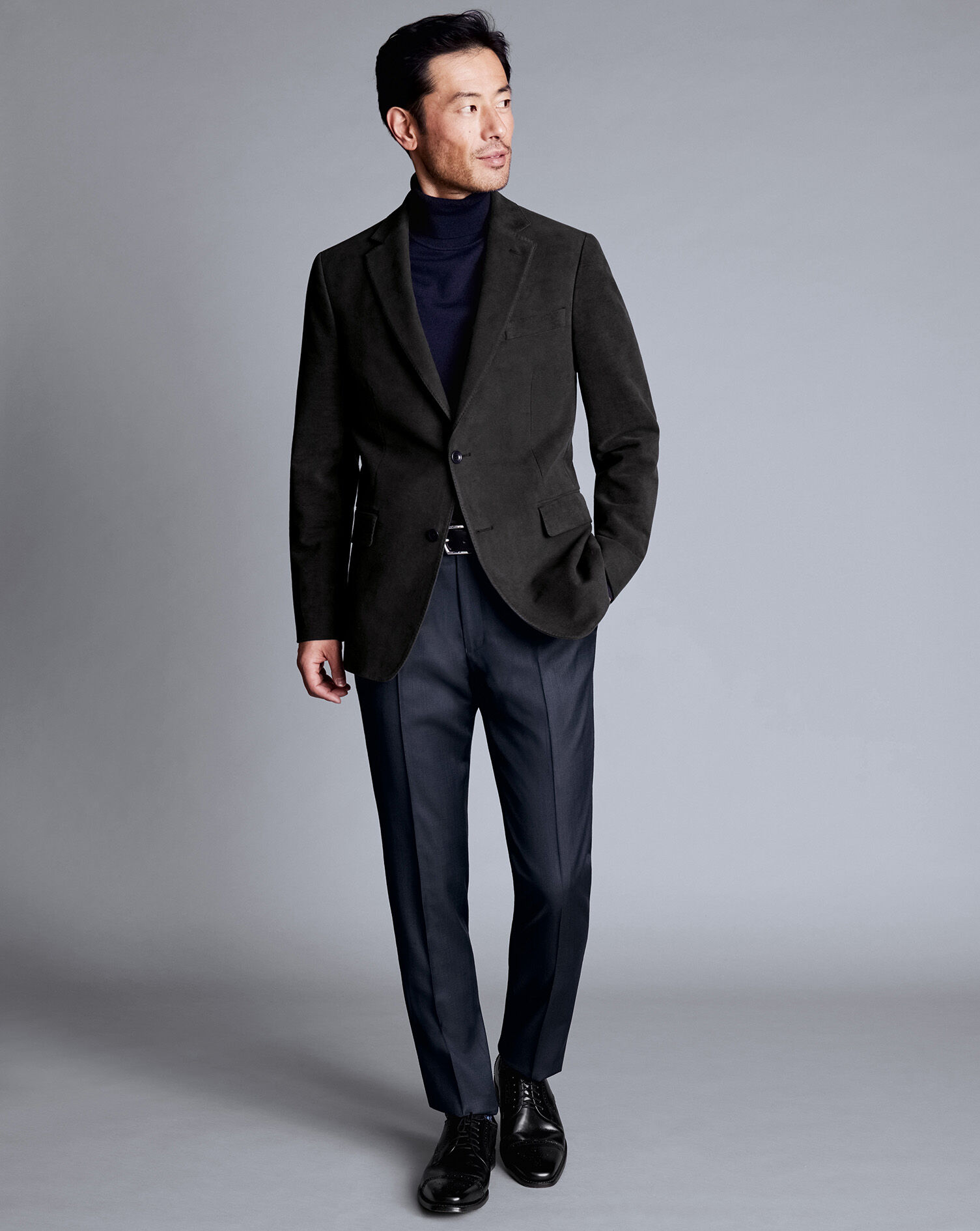 Italian Moleskin Jacket  - Dark Grey