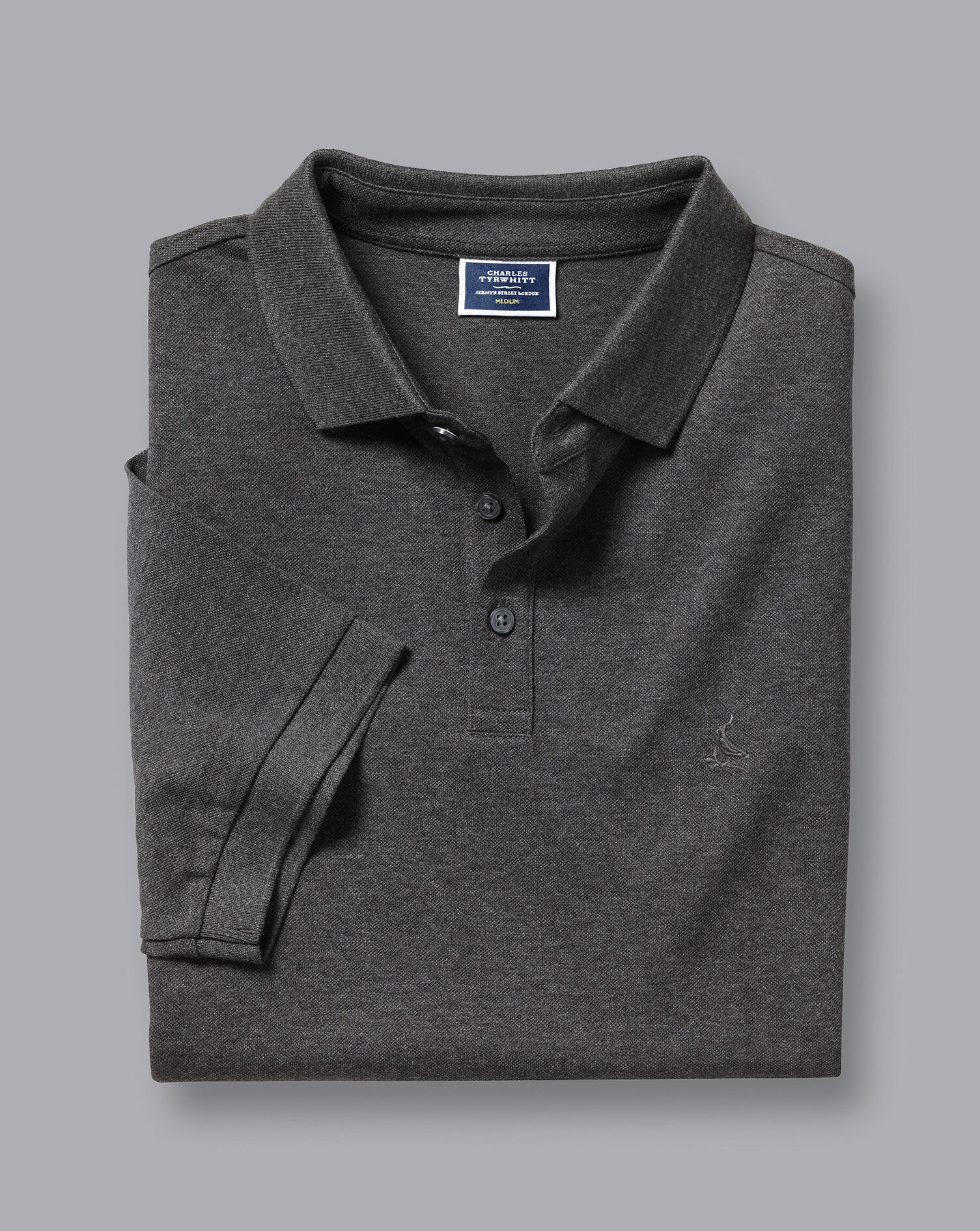 Tyrwhitt Pique Polo - Dark Grey Marl