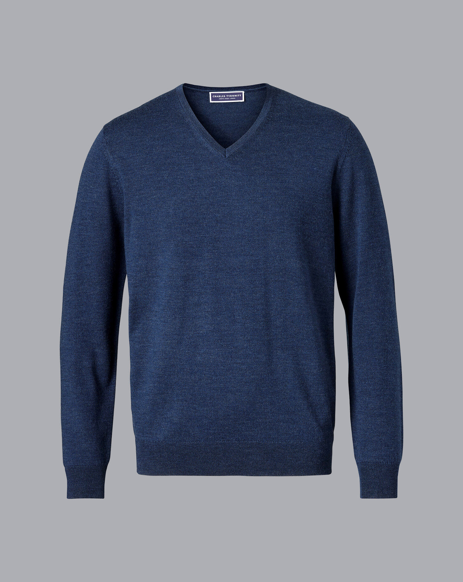 Merino V-Neck Sweater - Ink Blue