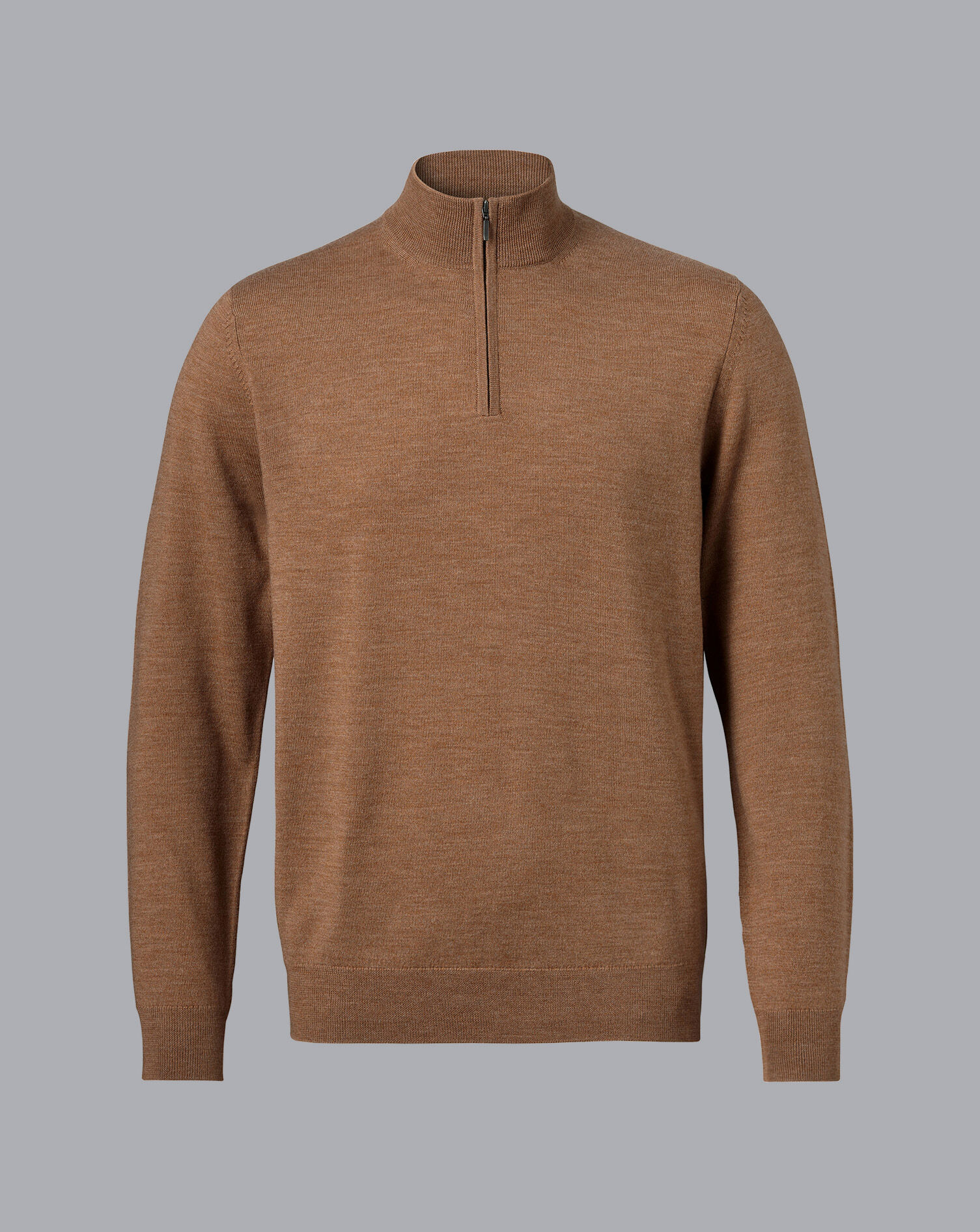 Merino Zip Neck Sweater - Sand