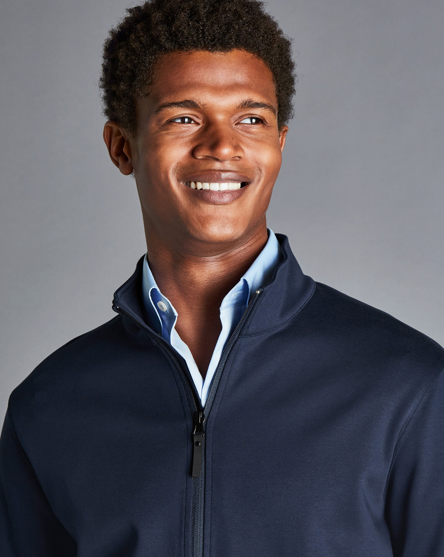 Navy Performance Funnel Neck Jacket