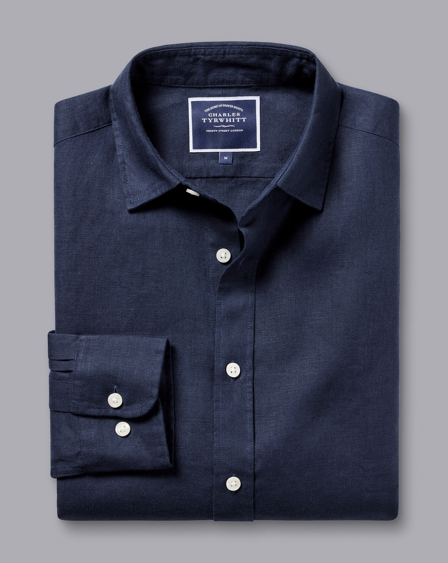 Pure Linen Shirt - Navy