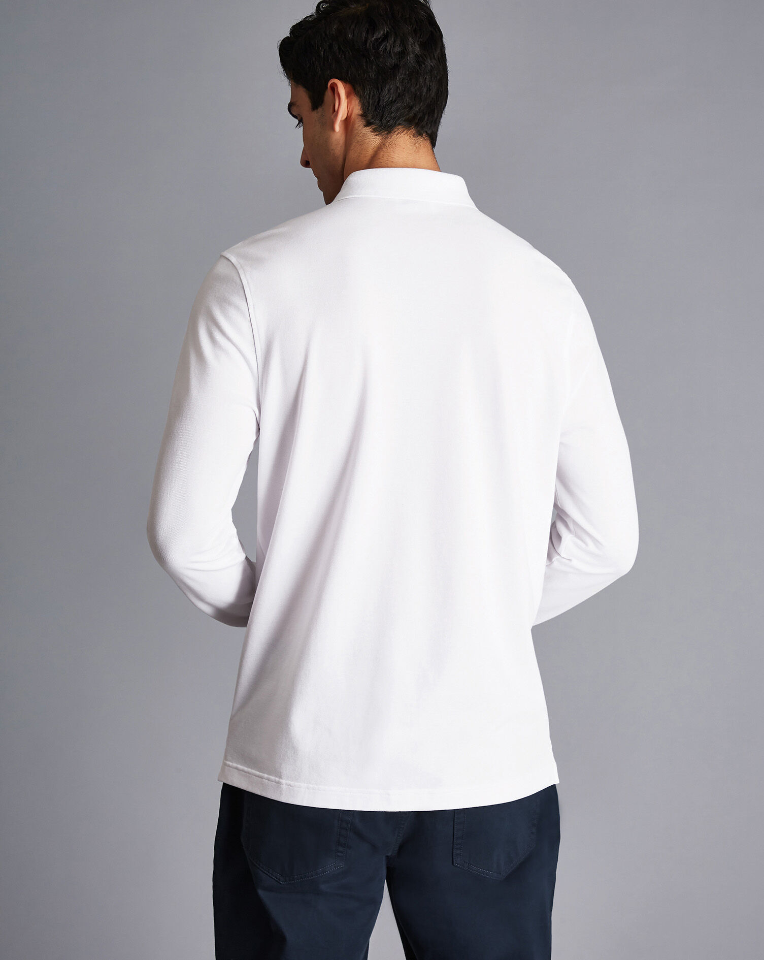 England Rugby Long Sleeve Pique Polo - White