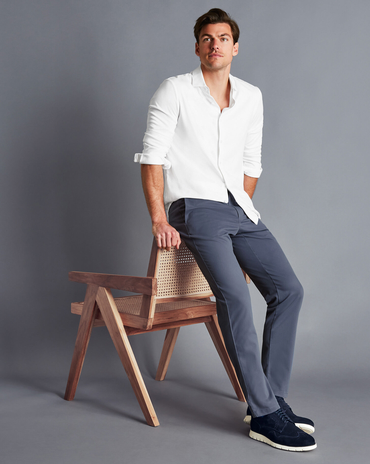 Ultimate Non-Iron Chinos - Steel Blue