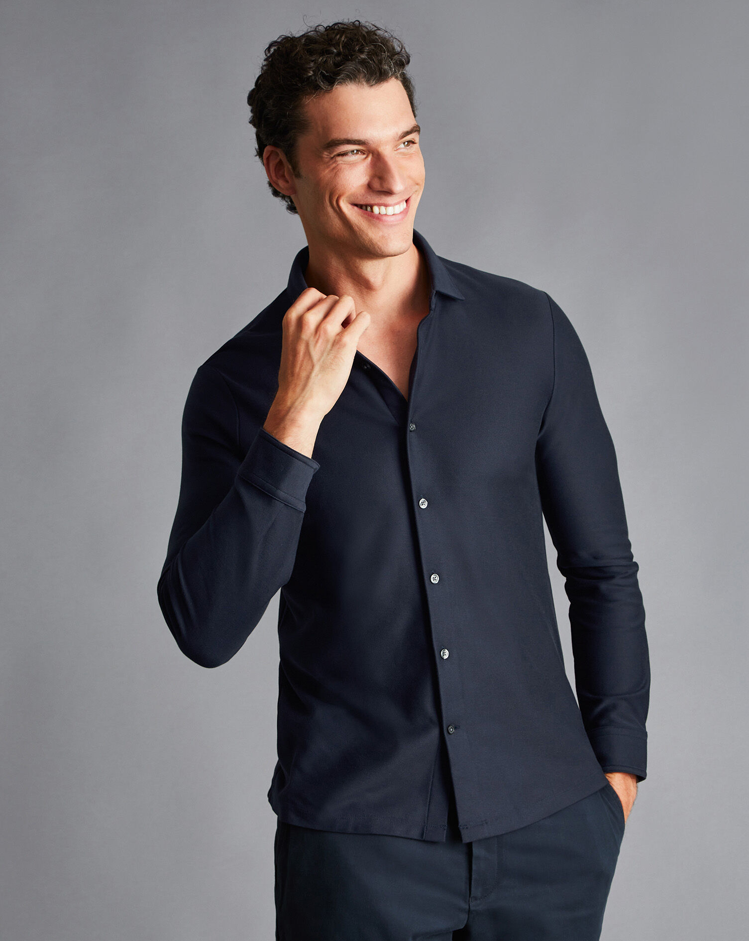 Twill Jersey Shirt - Dark Navy