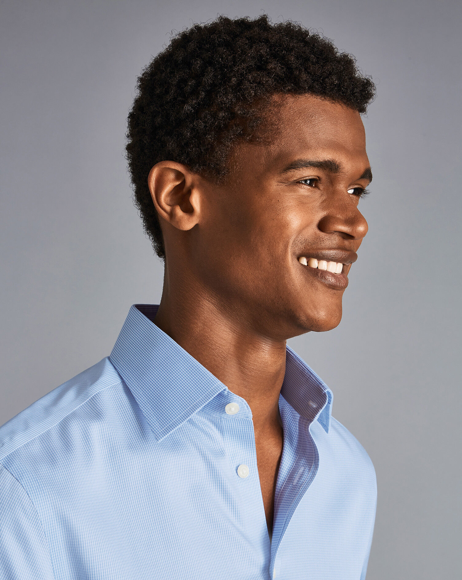 Non-Iron Puppytooth Shirt - Sky Blue