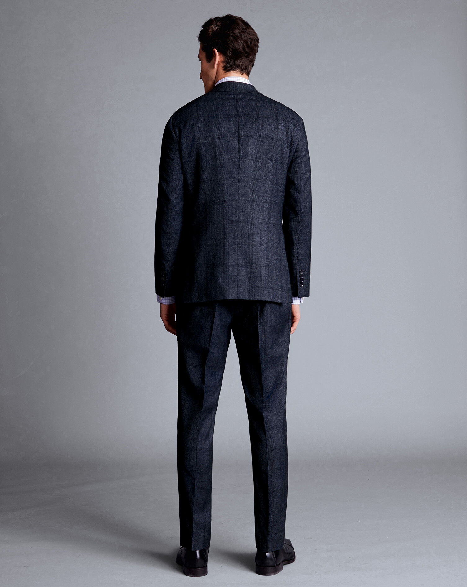 Check Suit Jacket - Denim Blue