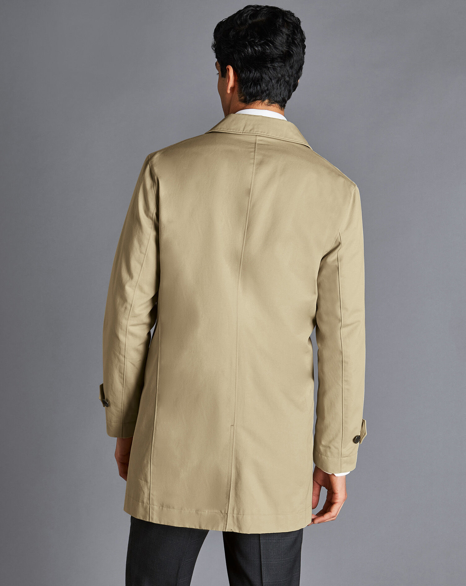 Showerproof Cotton Raincoat - Limestone