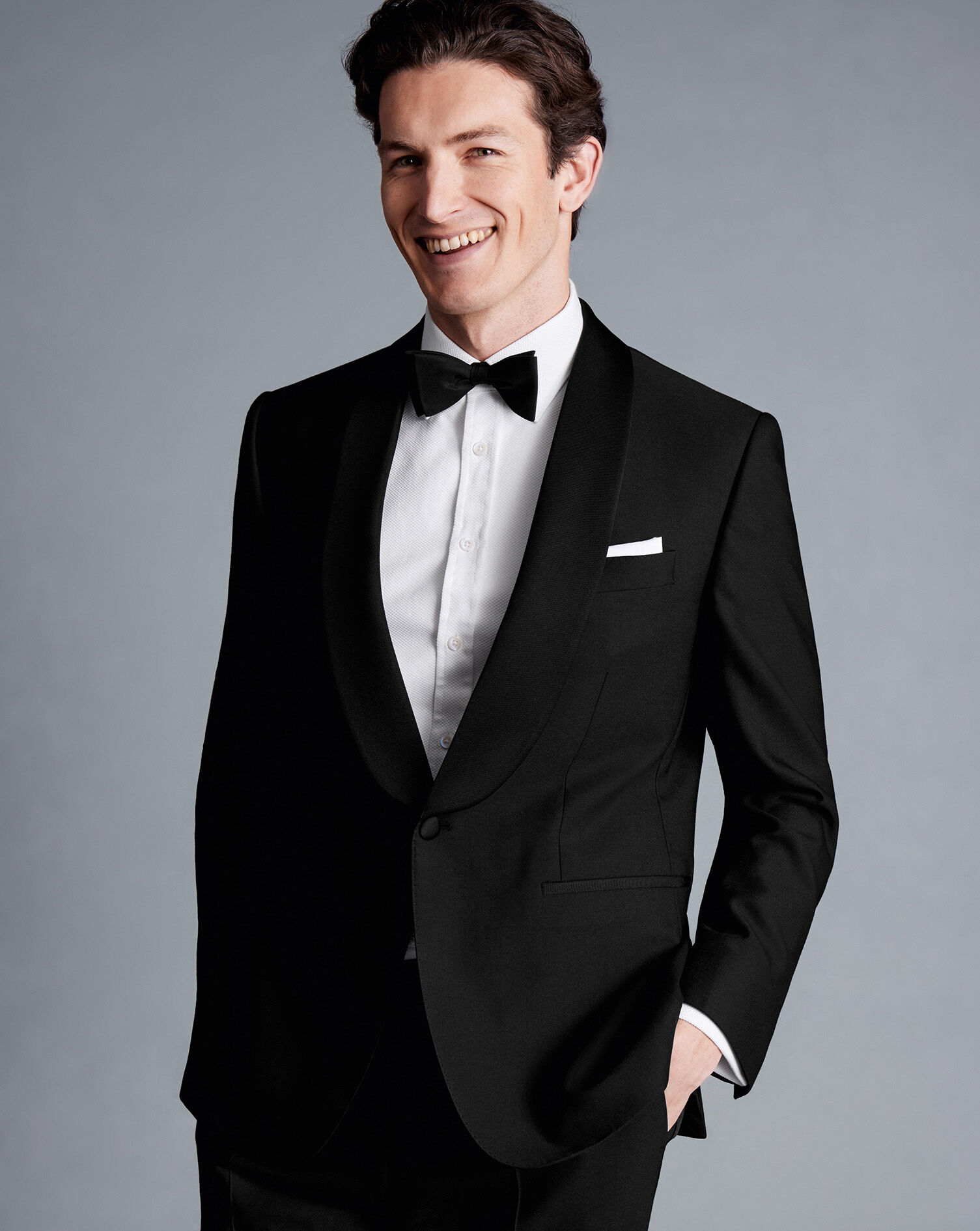 Shawl Lapel Tuxedo Jacket - Black