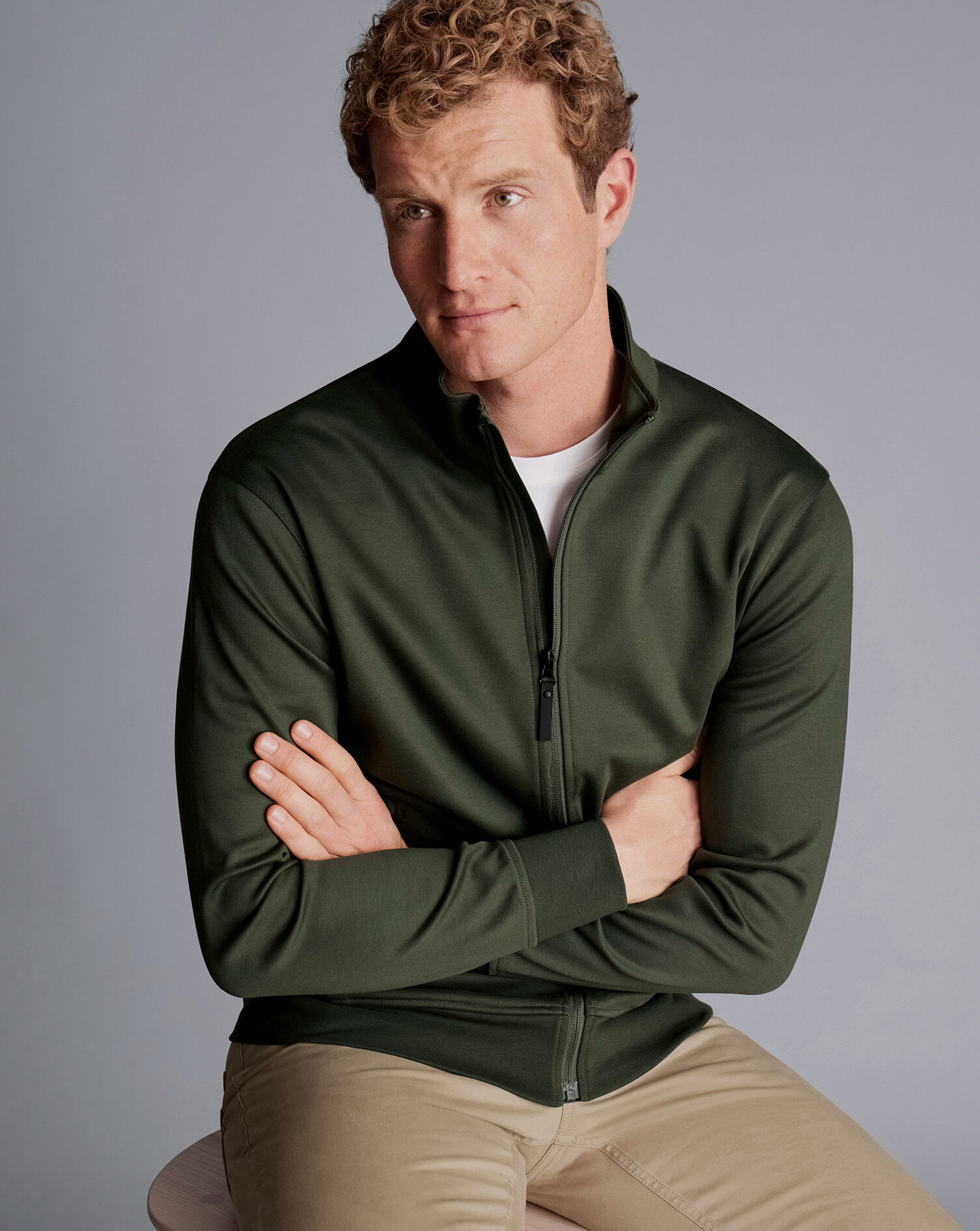 Performance Funnel Neck Jacket - Olive Green