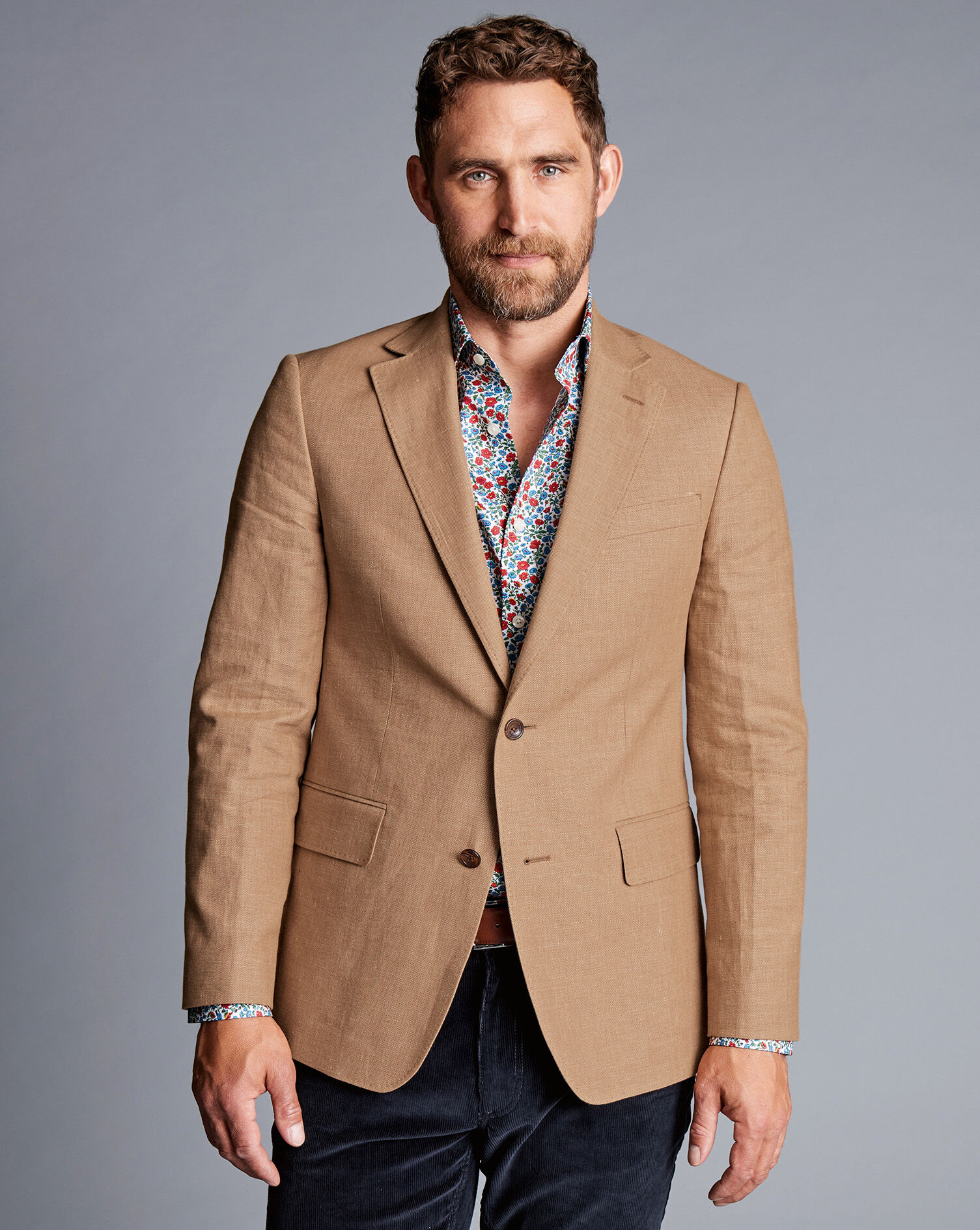 Linen Cotton Jacket - Camel