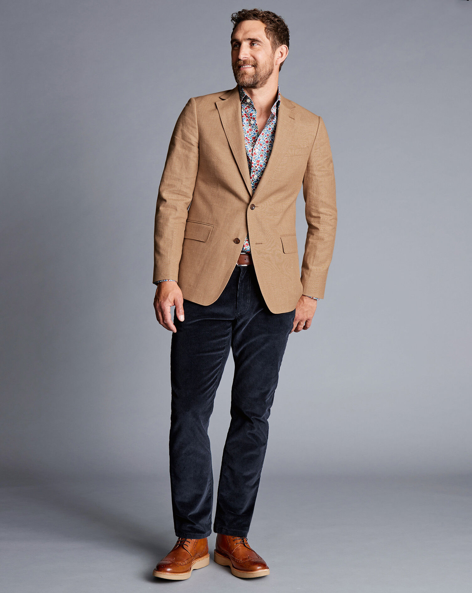 Linen Cotton Jacket - Camel