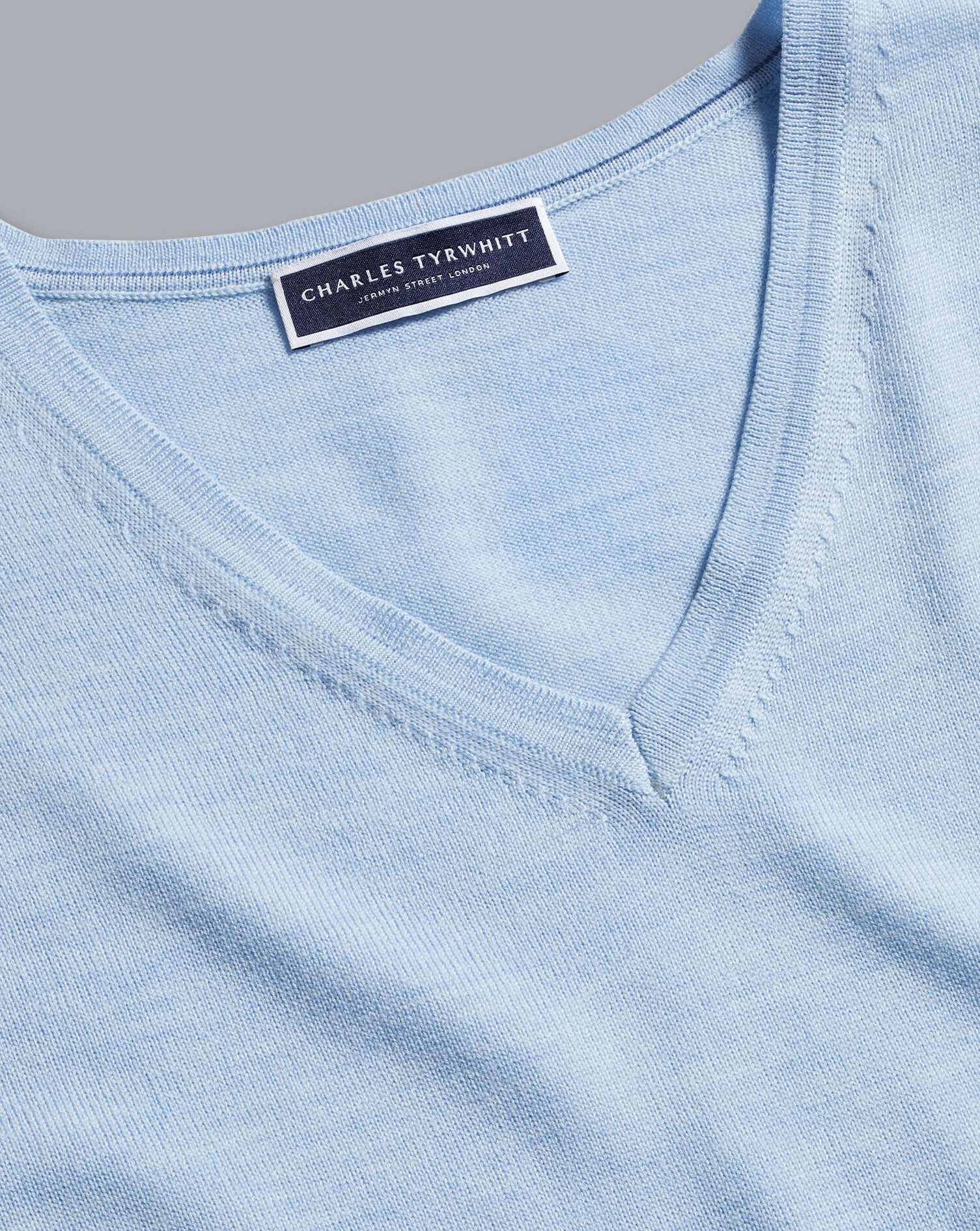 Merino V-Neck Sweater - Sky Blue