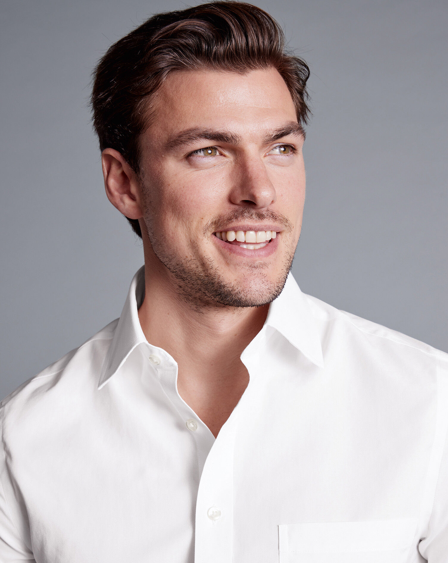 Non-Iron Poplin Short-Sleeve Shirt - White