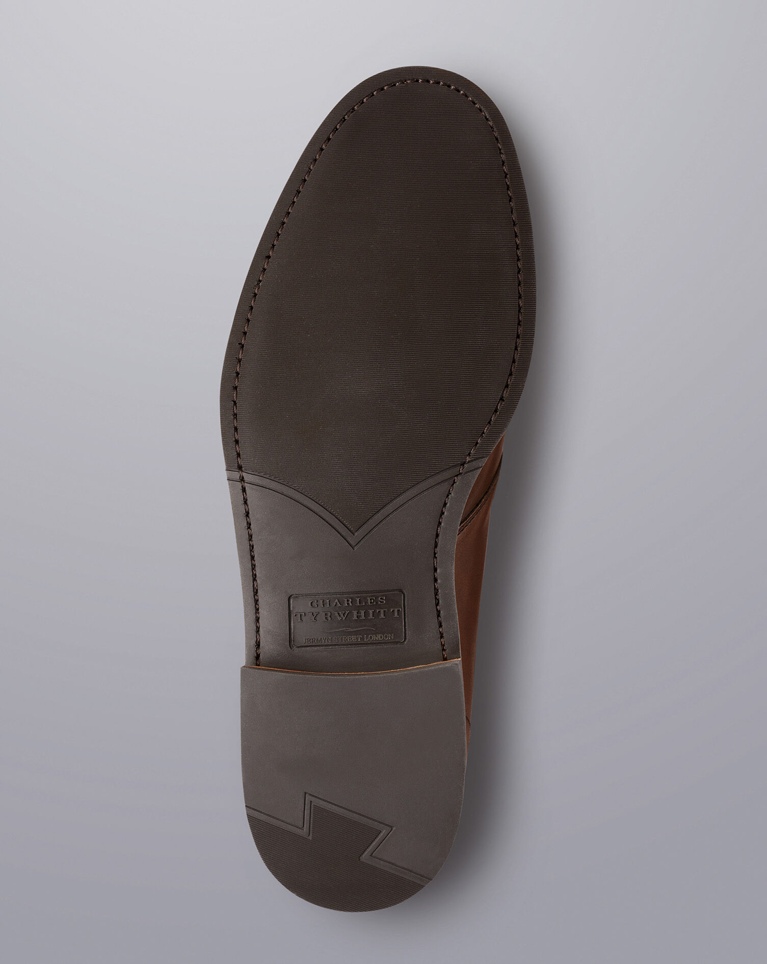 Derby Rubber Sole Shoes - Dark Tan