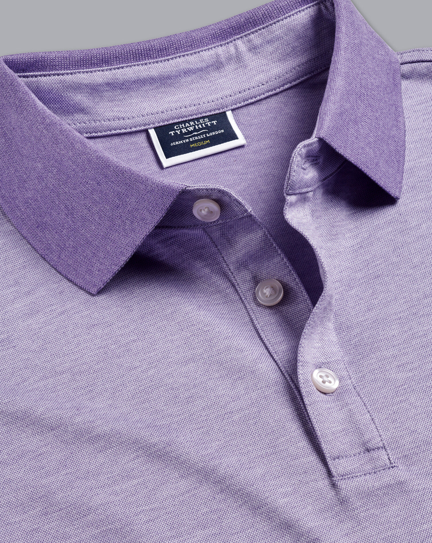 Birdseye Pique Polo - Mauve Purple