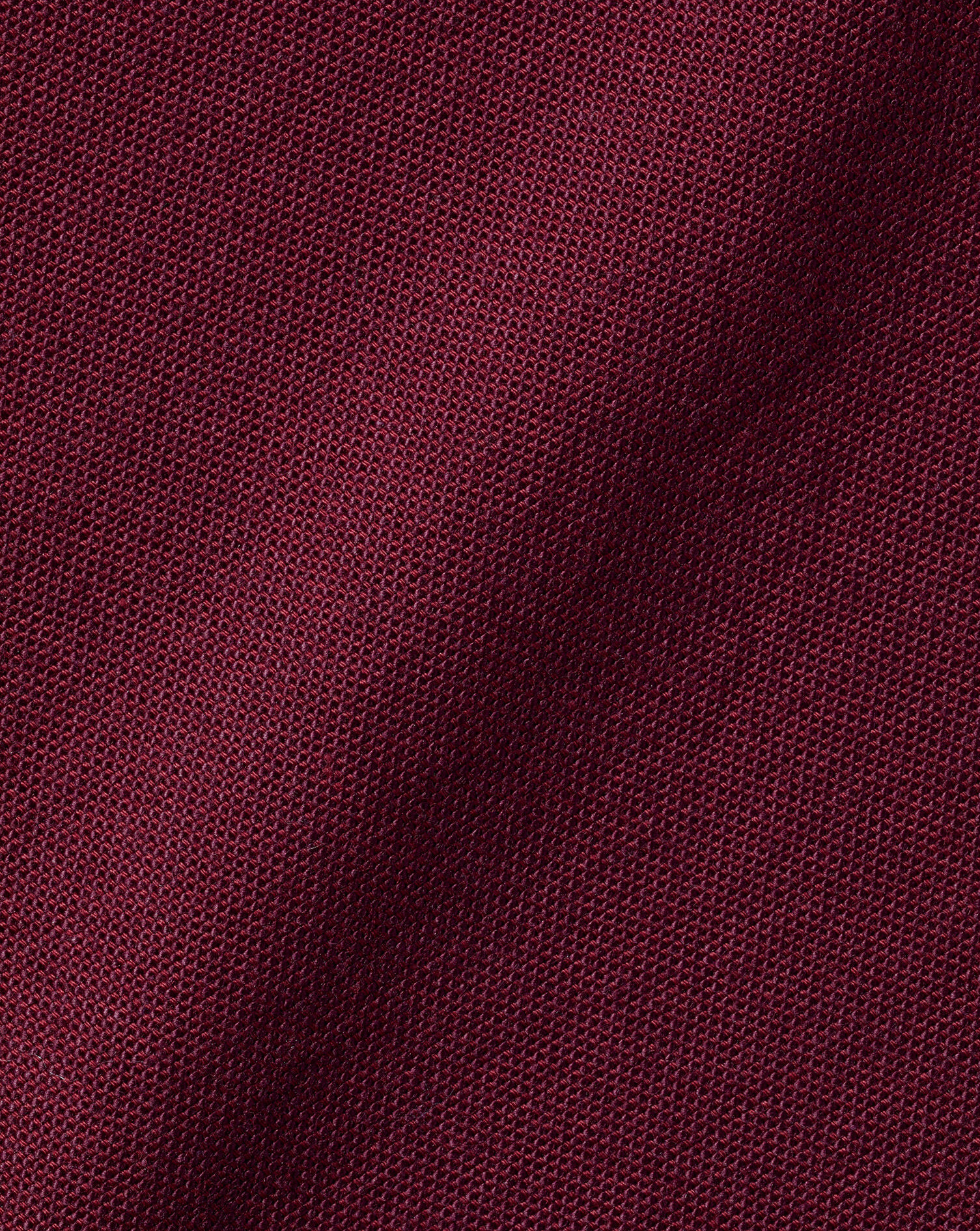 Button-Down Collar Washed Oxford Plain Shirt - Dark Red