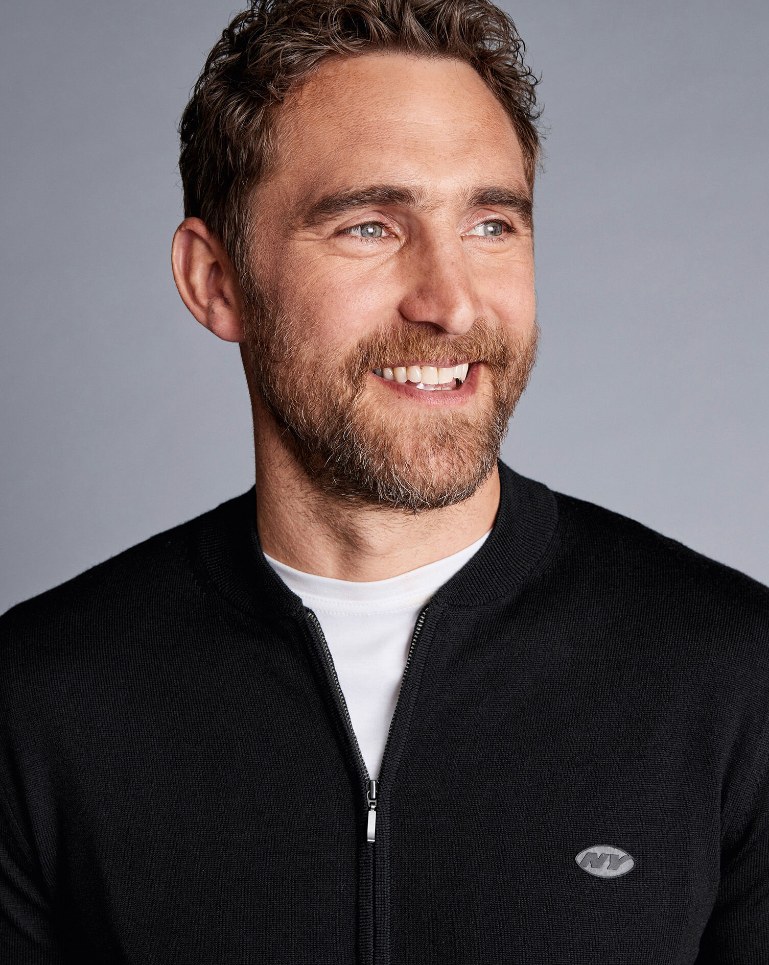 New York Jets Merino Zip Through Bomber - Black