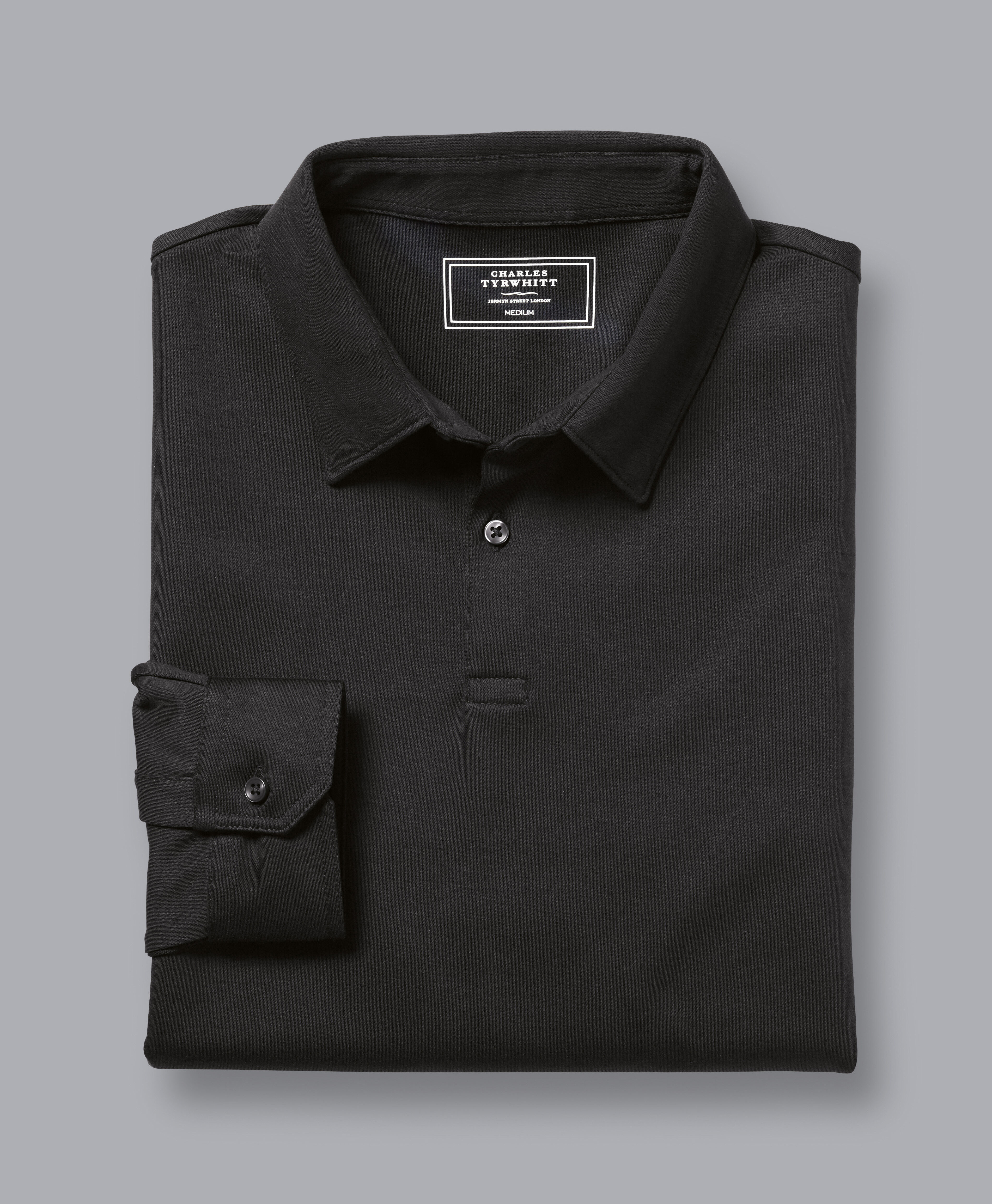 Smart Long Sleeve Jersey Polo - Black