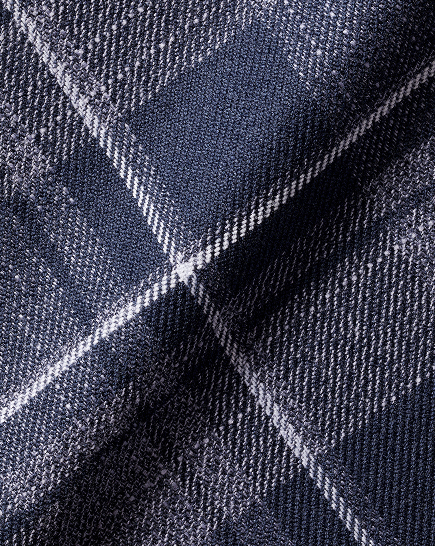 Button-Down Collar Non-Iron Twill Windowpane Shirt - Heather Blue