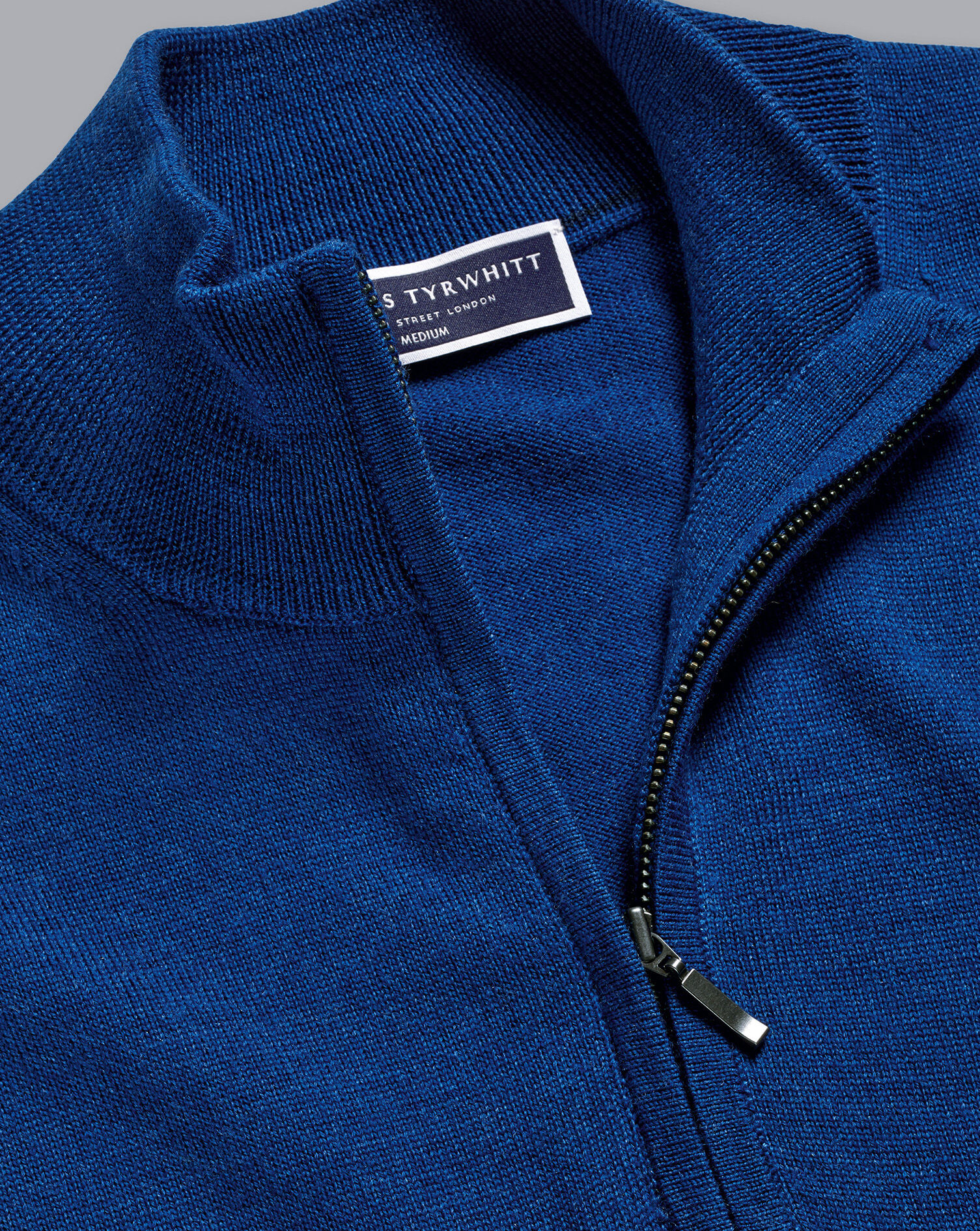 Merino Zip Neck Sweater - Cobalt Blue