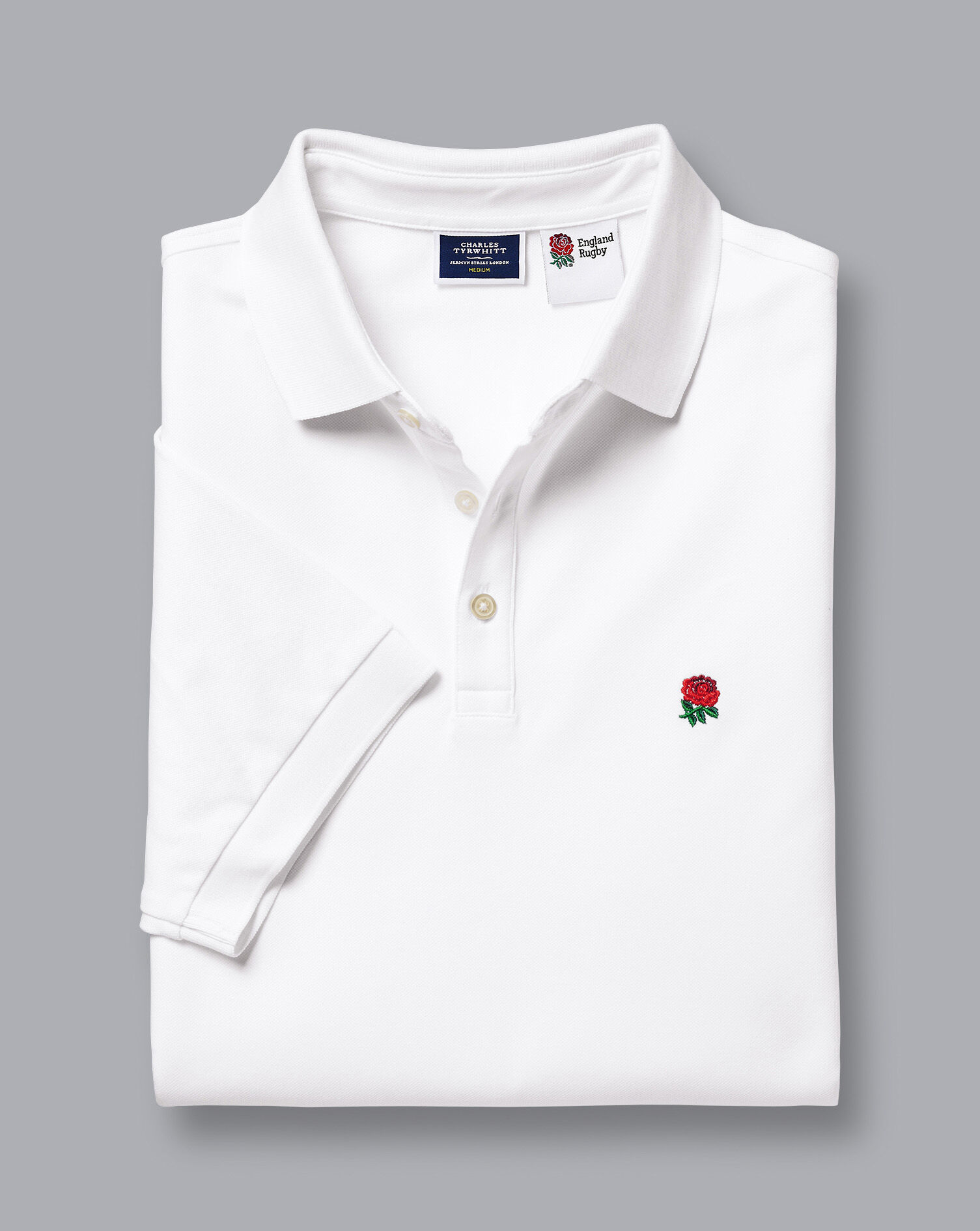 England Rugby Pique Polo - White