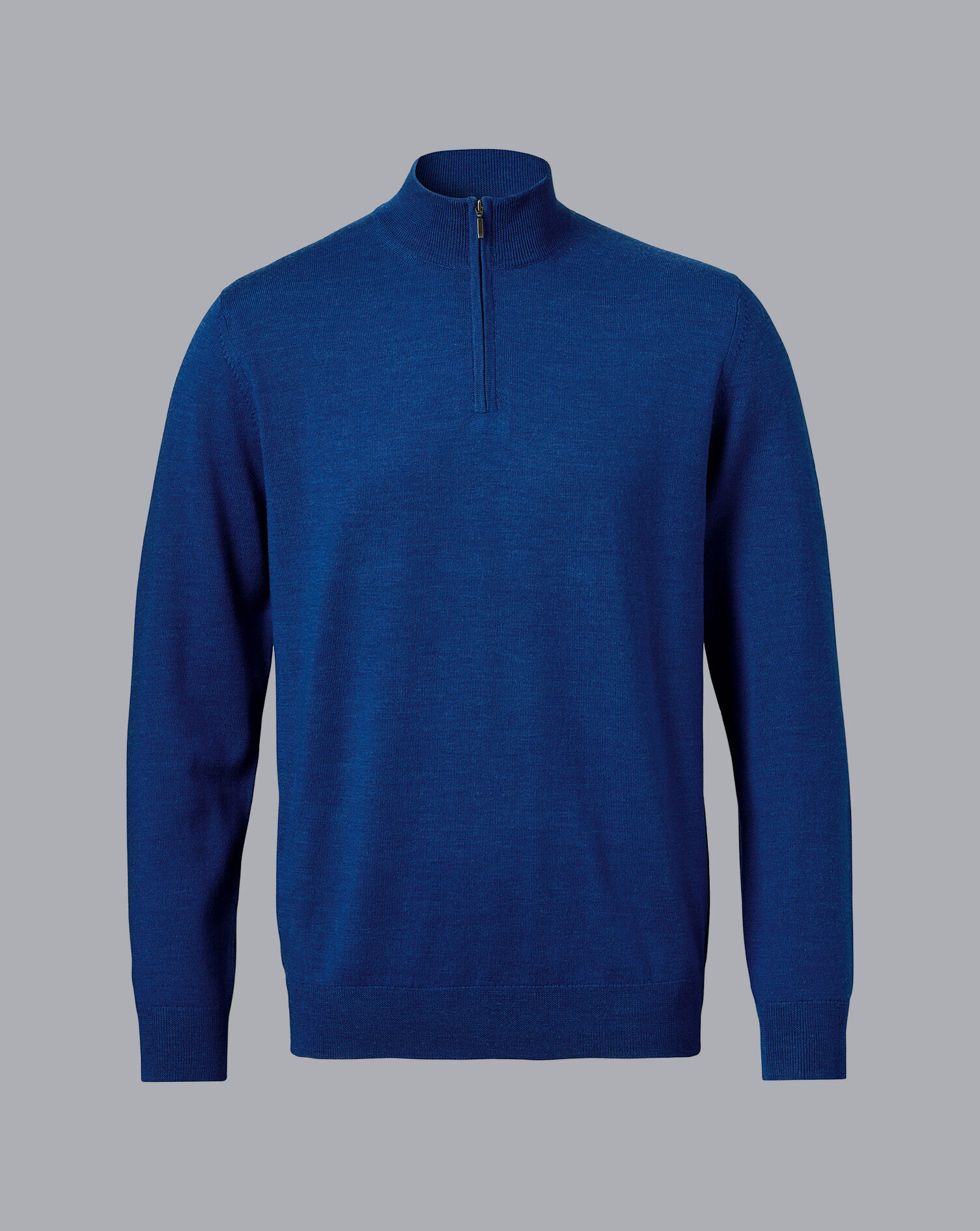 Merino Zip Neck Sweater - Cobalt Blue