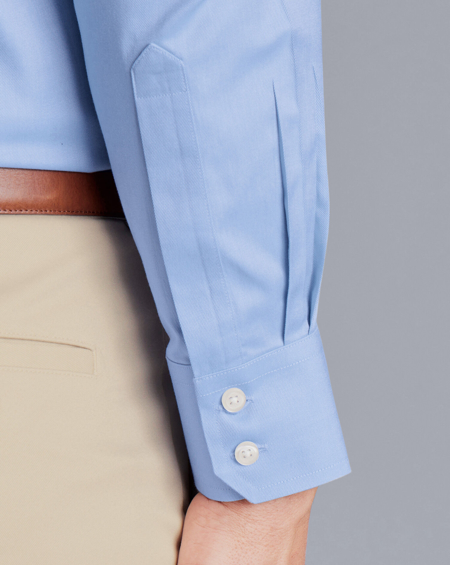 Spread Collar Non-Iron Twill Shirt - Cornflower Blue