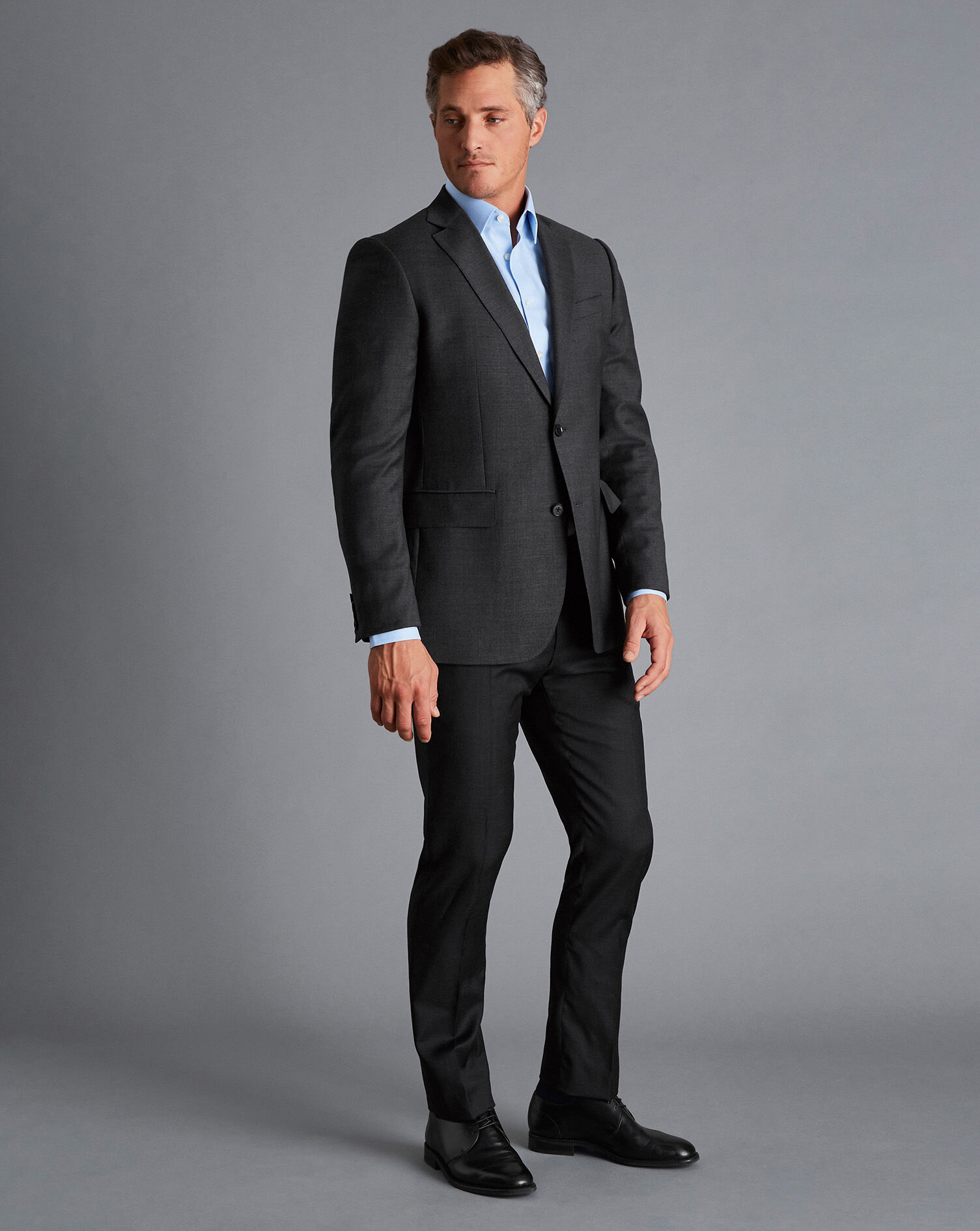 Natural Stretch Twill Suit Pants - Charcoal