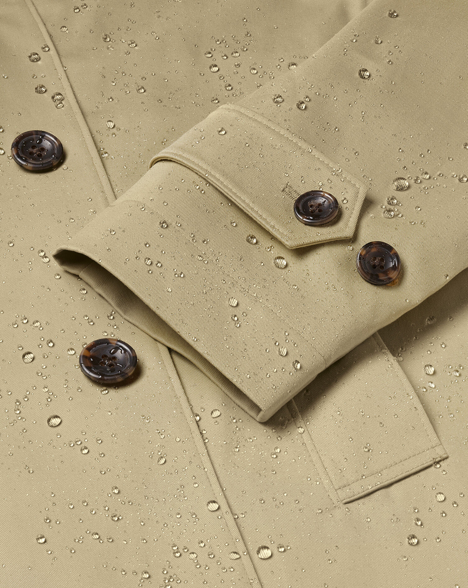 Showerproof Cotton Raincoat - Limestone