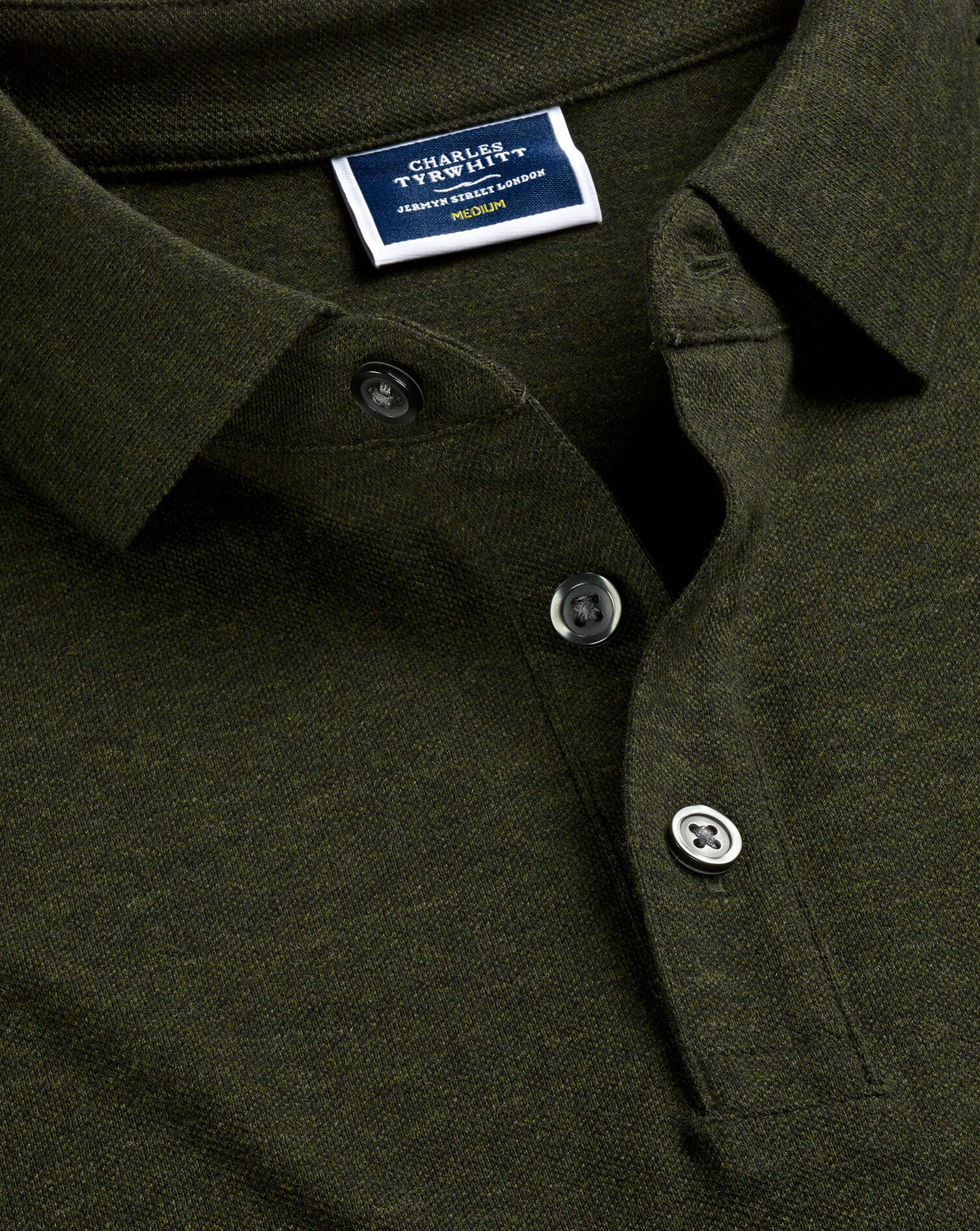 Tyrwhitt Pique Polo - Olive Melange