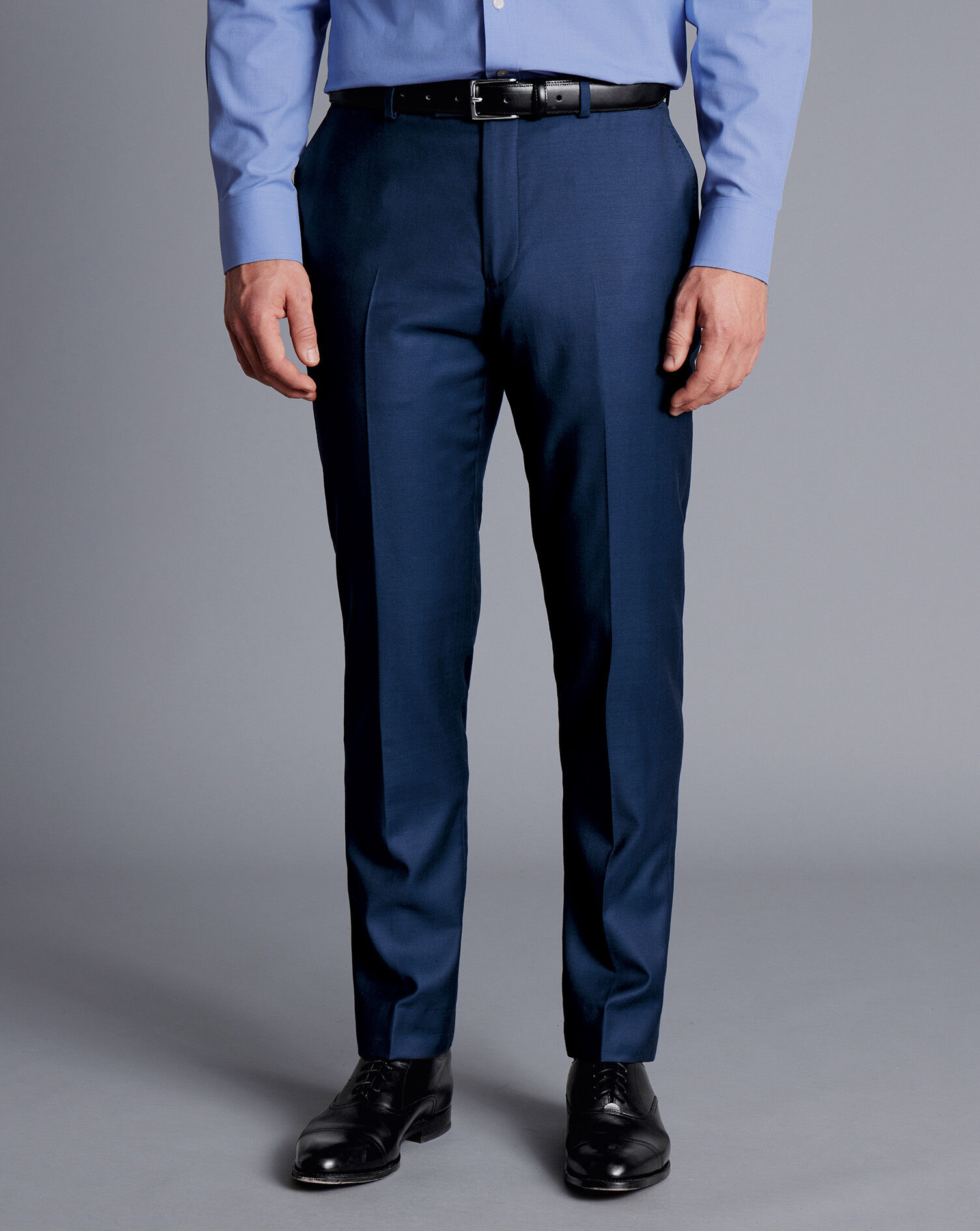Natural Stretch Twill Suit Pants - Mid Blue