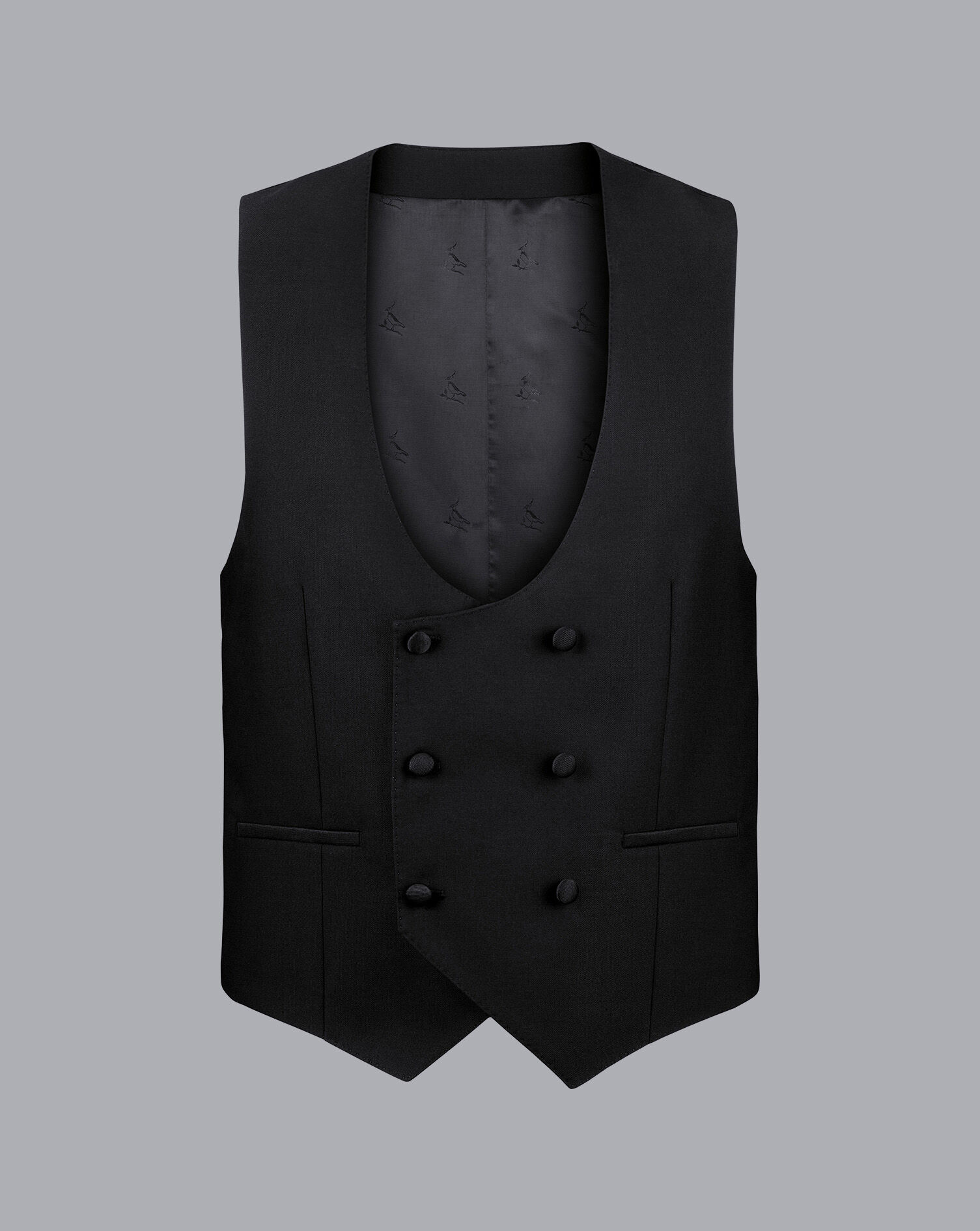 Tuxedo Double Breasted Vest - Black