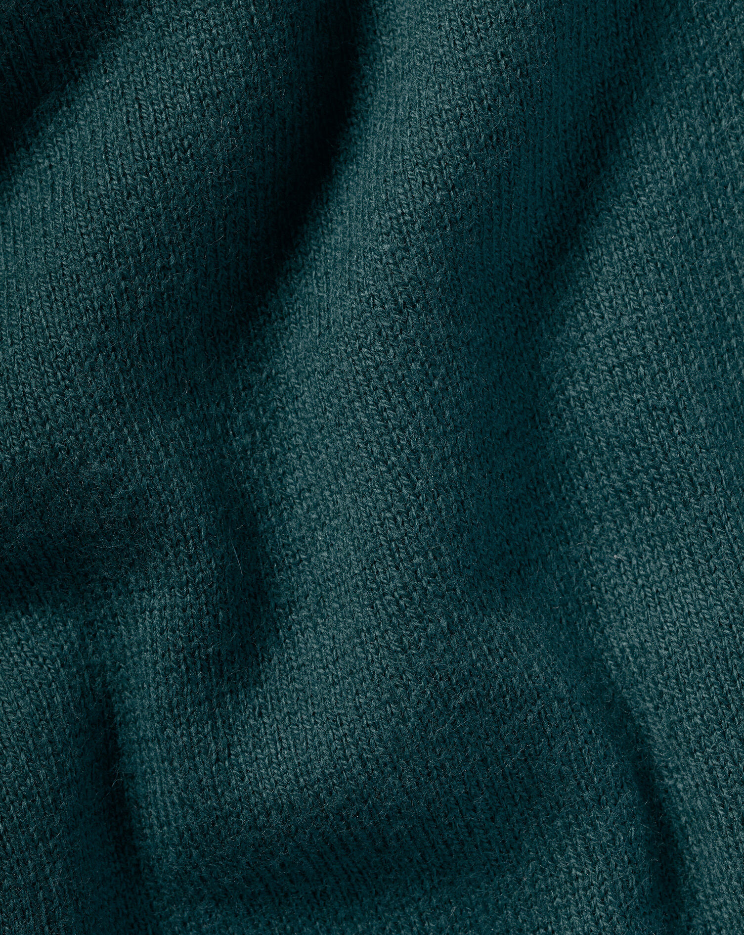 Combed Cotton Zip Neck Sweater - Teal Green