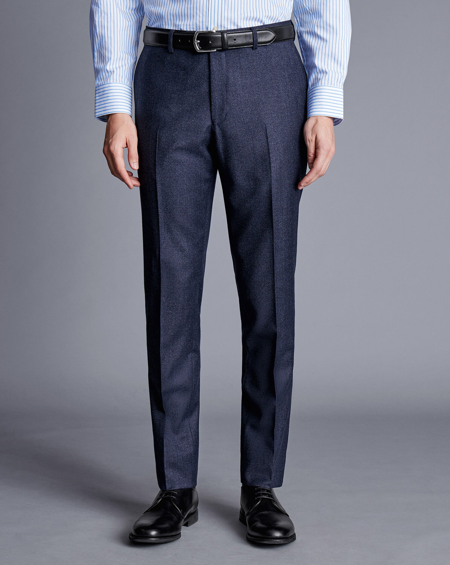 Italian Pindot Suit Pants - Denim Blue