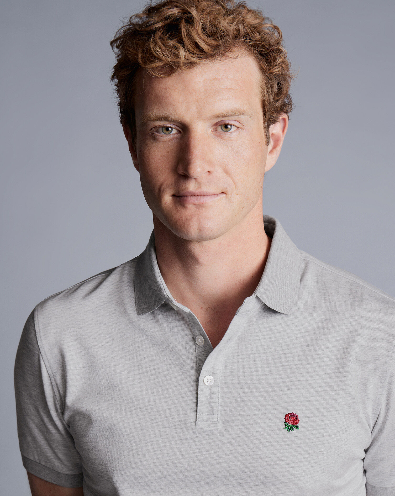 England Rugby Birdseye Pique Polo - Grey