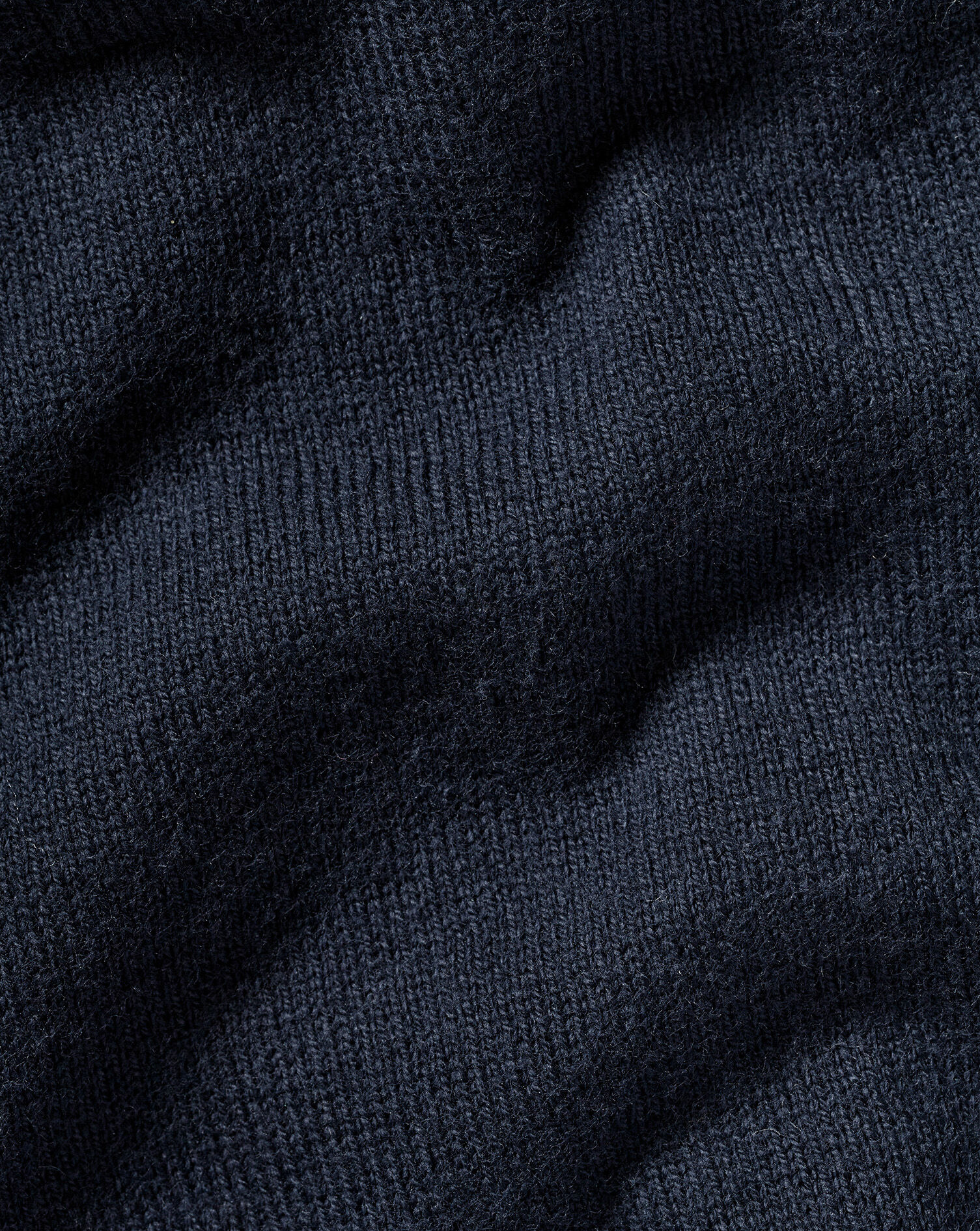 Combed Cotton Zip Neck Sweater - Dark Navy