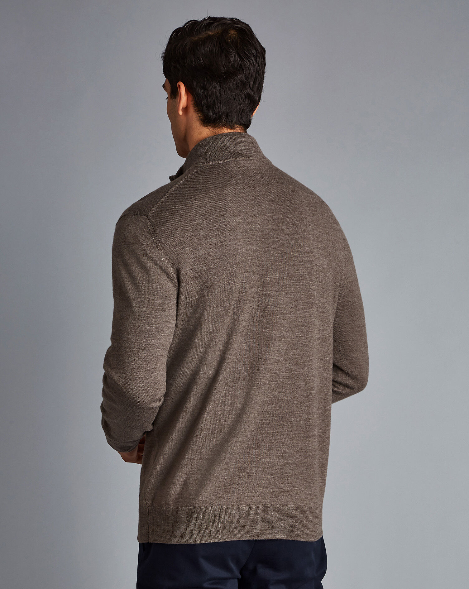 Merino Zip Neck Sweater - Mocha